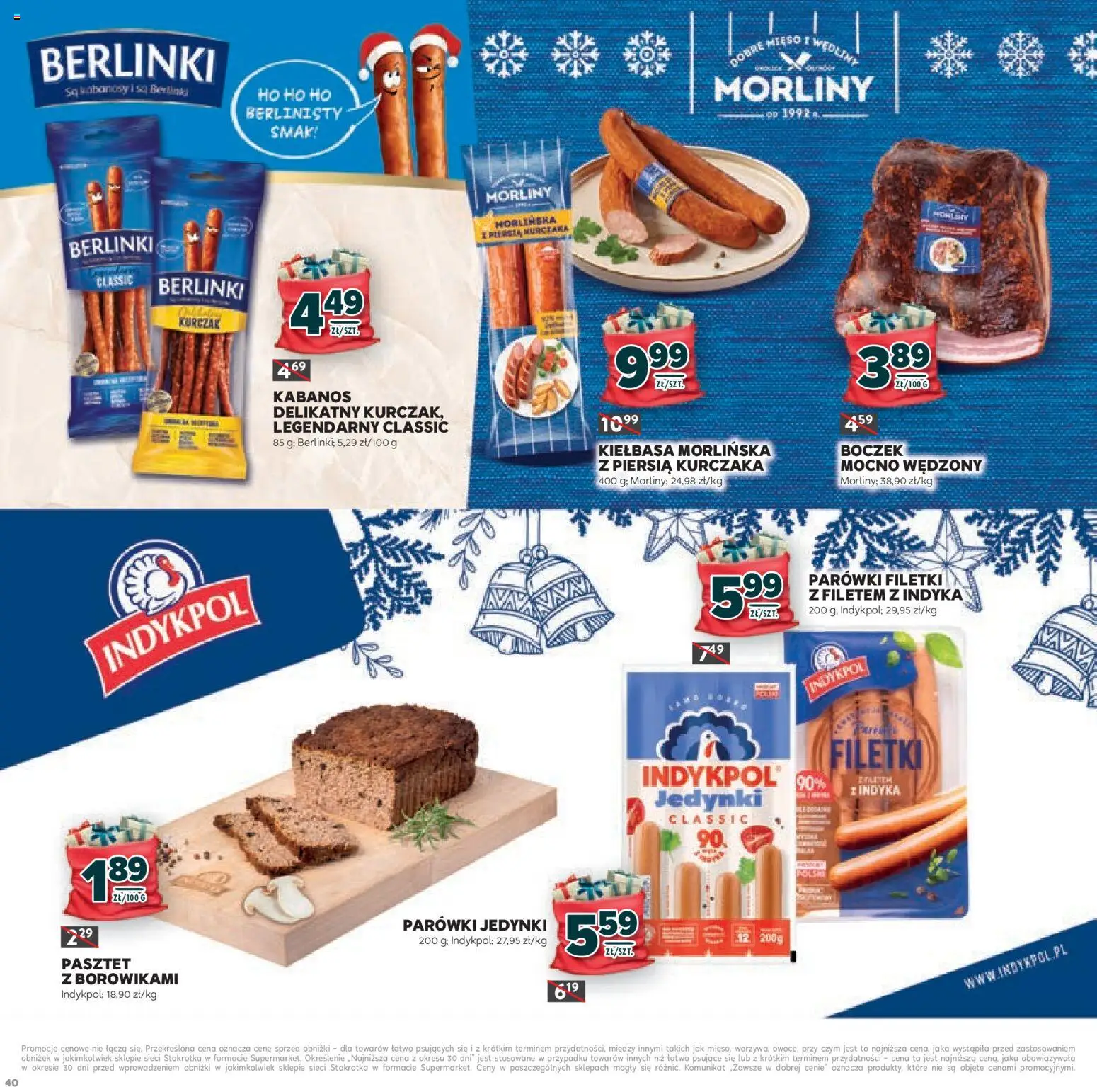 Stokrotka Gazetka - Mikołajki od 20.11.2025 | Strona: 40 | Produkty: Kurczak, Mięso, Kabanosy, Wędliny