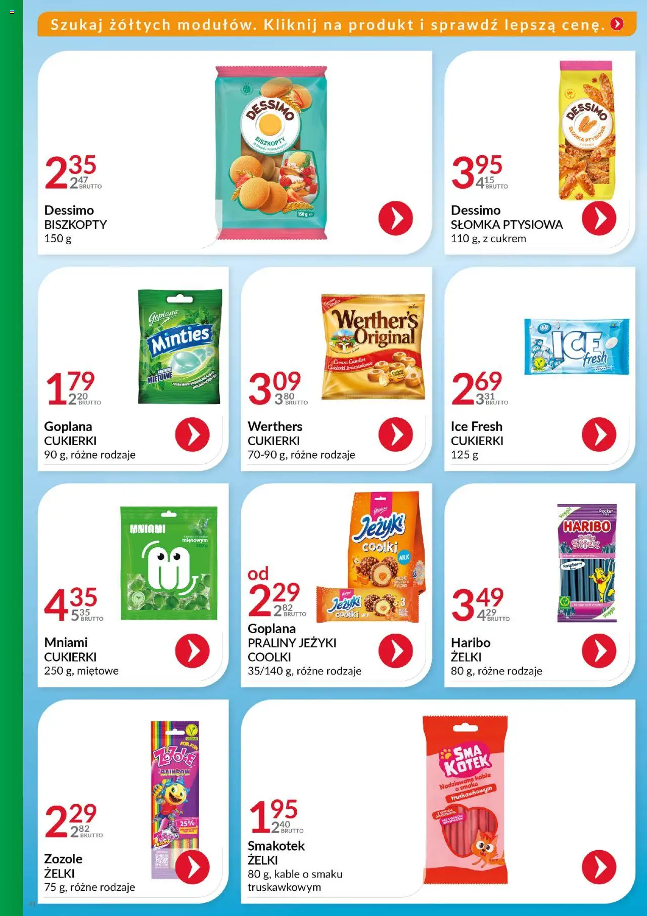 Eurocash Gazetka - Katalog Artykułów Spożywczych od 21.09.2025 | Strona: 41 | Produkty: Praliny, Por, Słomka ptysiowa, Cukierki