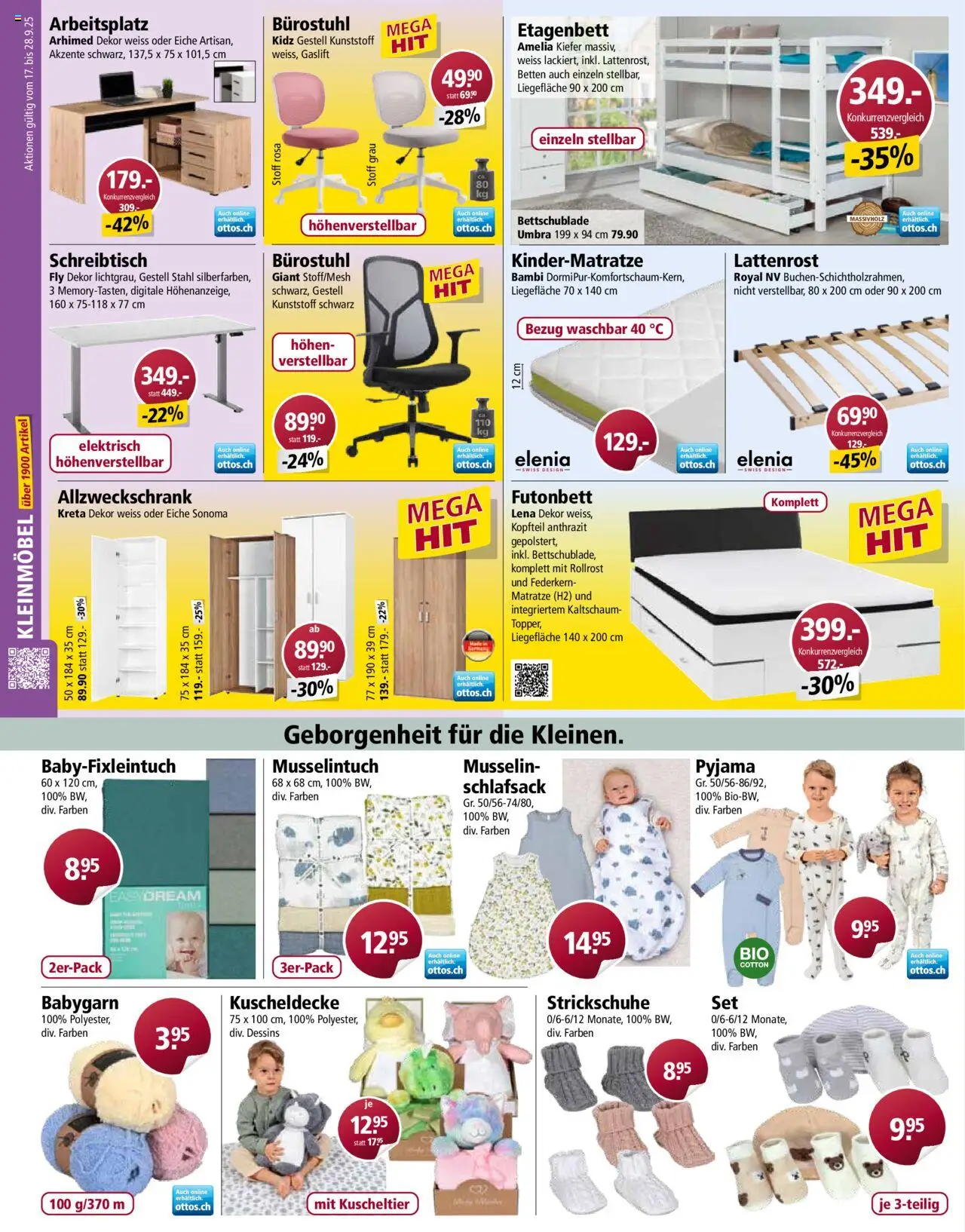 Otto's Aktionen – gültig ab 17.09.2025 | Seite: 8 | Produkte: Schlafsack, Lattenrost, Federkern Matratze, Pyjama