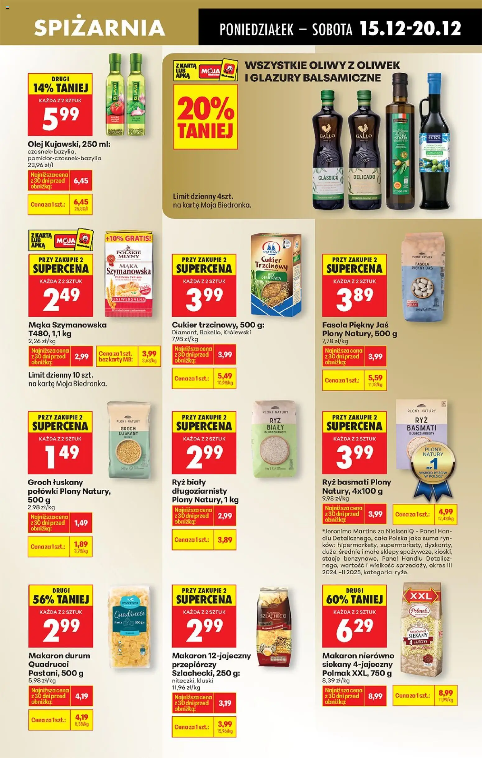 Biedronka gazetka od 15.12.2025 | Strona: 47 | Produkty: Karta, Groch łuskany, Mąka szymanowska, Ryż basmati