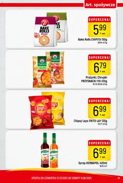 Piotruś Pan Gazetka od 31.07.2025 | Strona: 25 | Produkty: Syrop, Chipsy, Chrupki, Lays
