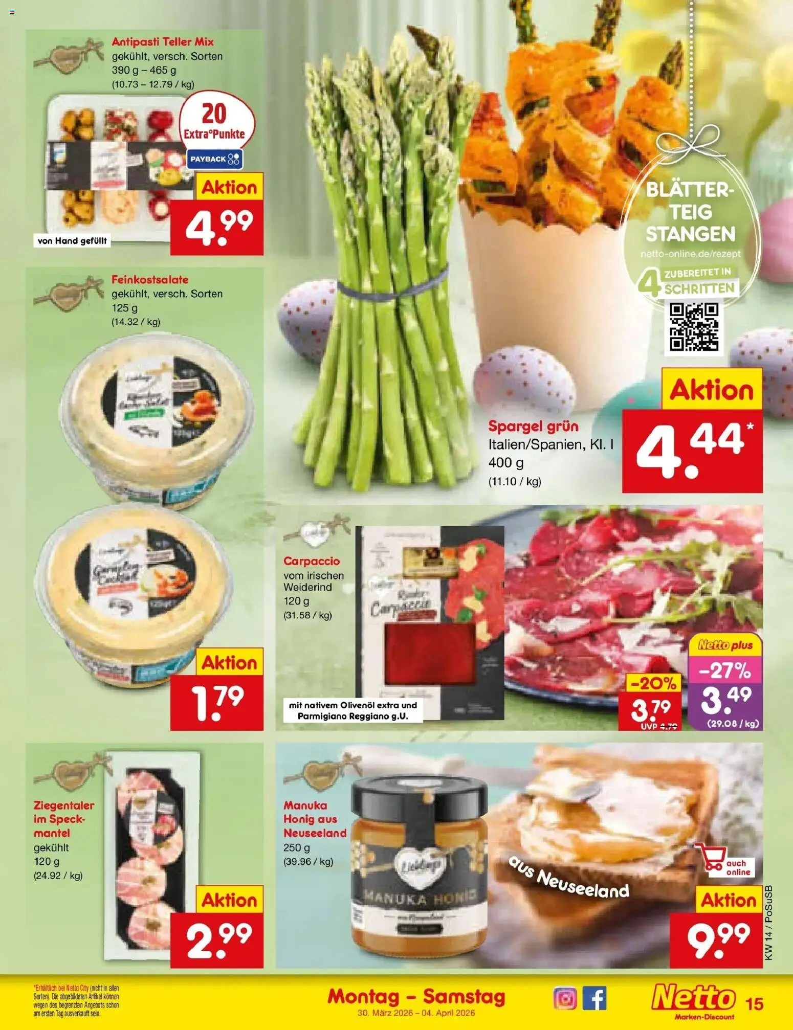 Netto Marken-Discount Prospekt Velden	 – gültig ab 30.03.2026 | Seite: 17 | Produkte: Olivenol, Spargel, Mantel