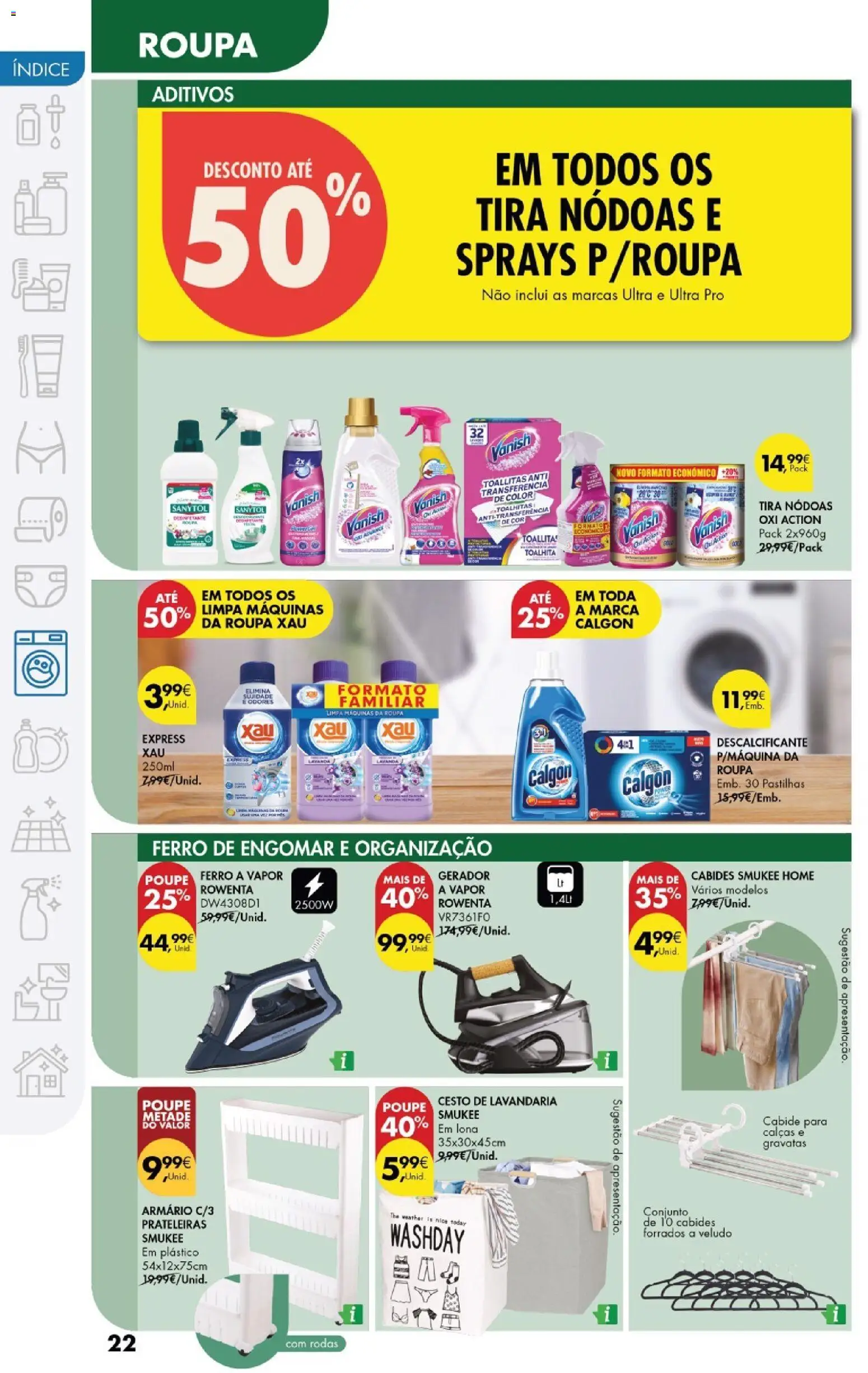 Pingo Doce - Cuidados Pessoais e para o Lar │ válido de 24.02.2026 | Página: 22 | Produtos: Ferro de engomar, Ferro, Cabides, Cabide