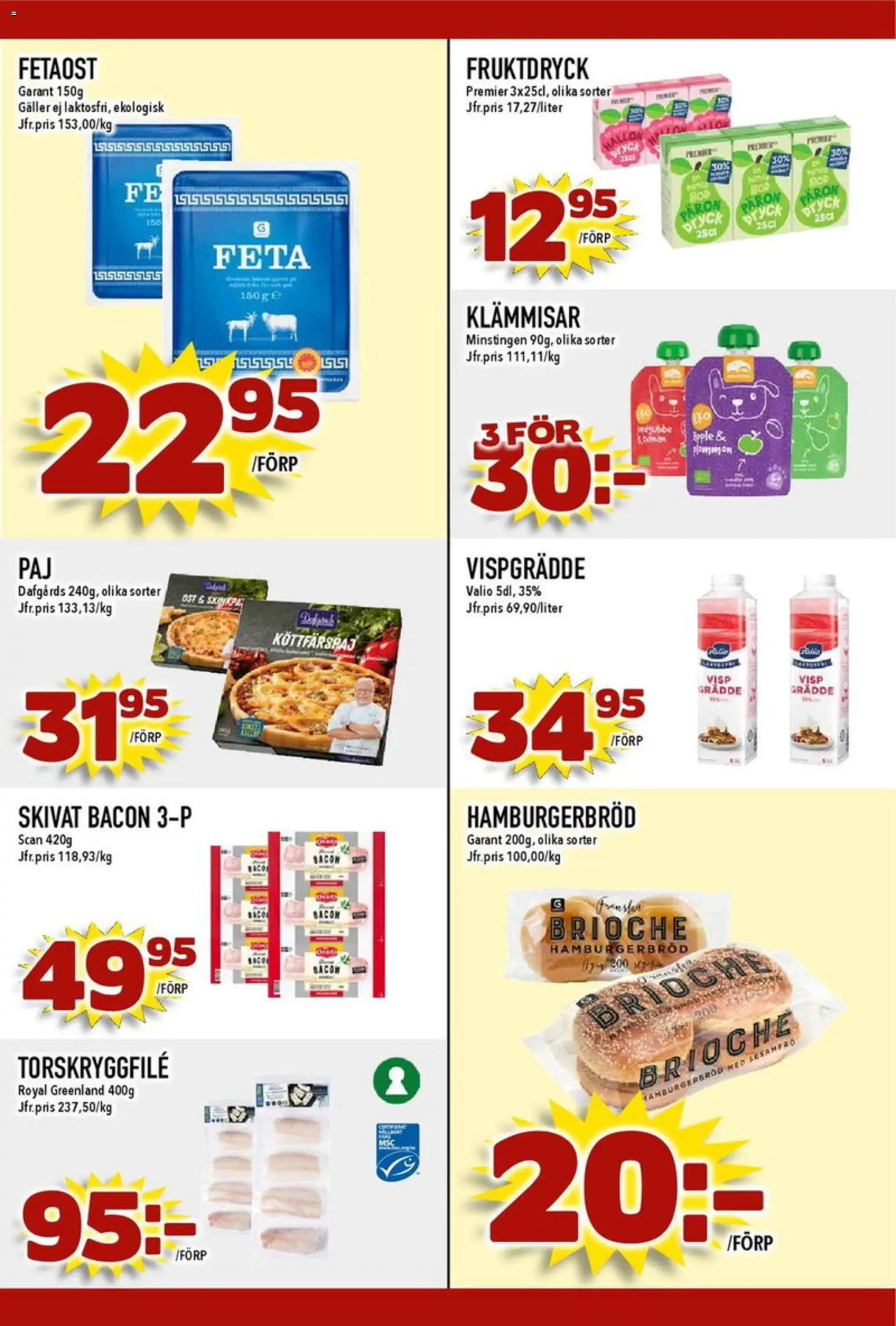 Matdax reklamblad aktuell från 16.03.2026 | Sida: 19 | Produkter: Visp, Hamburgerbröd, Fetaost, Grädde