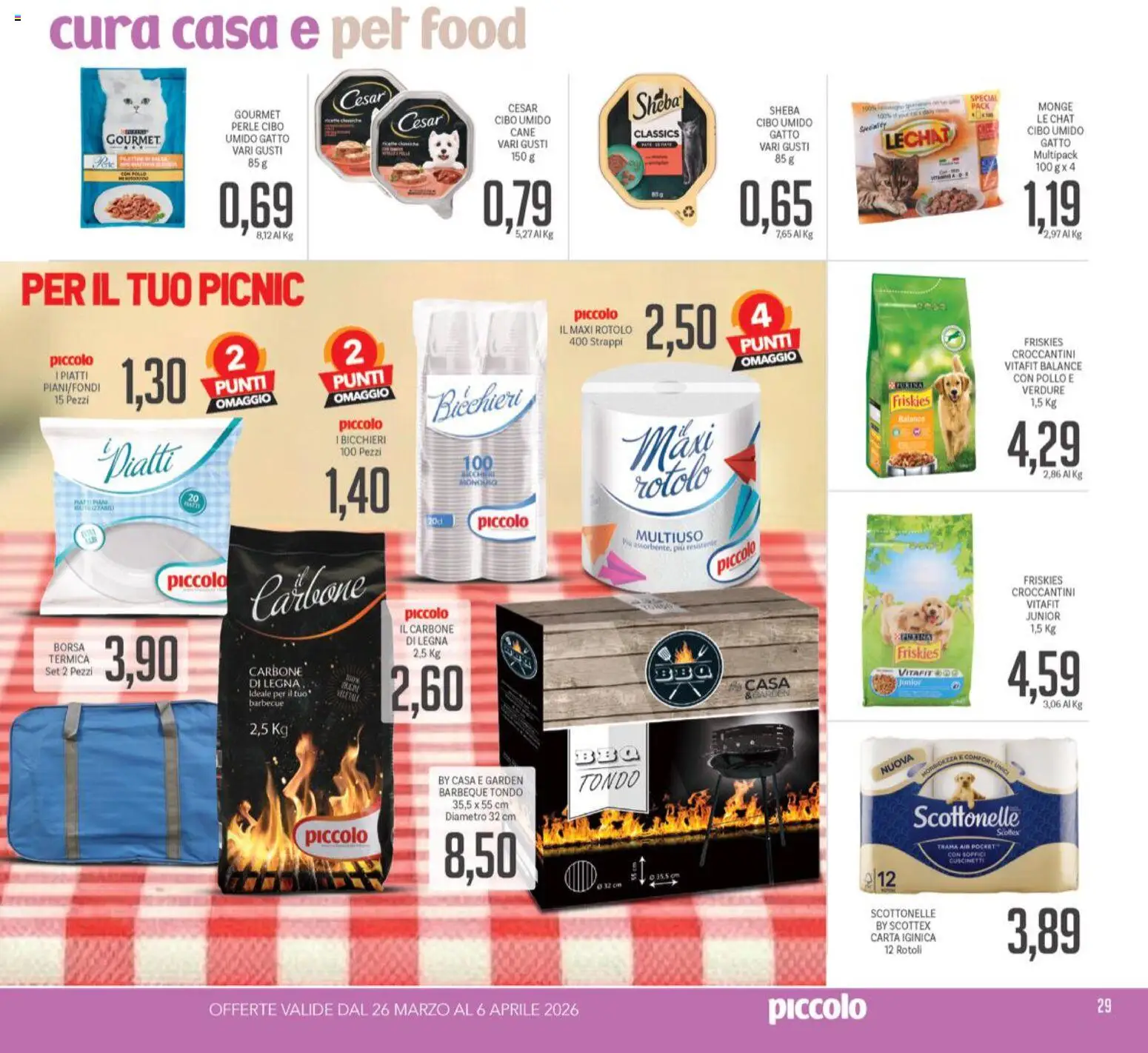 Volantino Piccolo del 26.03.2026 | Pagina: 29 | Prodotti: Pollo, Verdure, Barbecue, Borsa