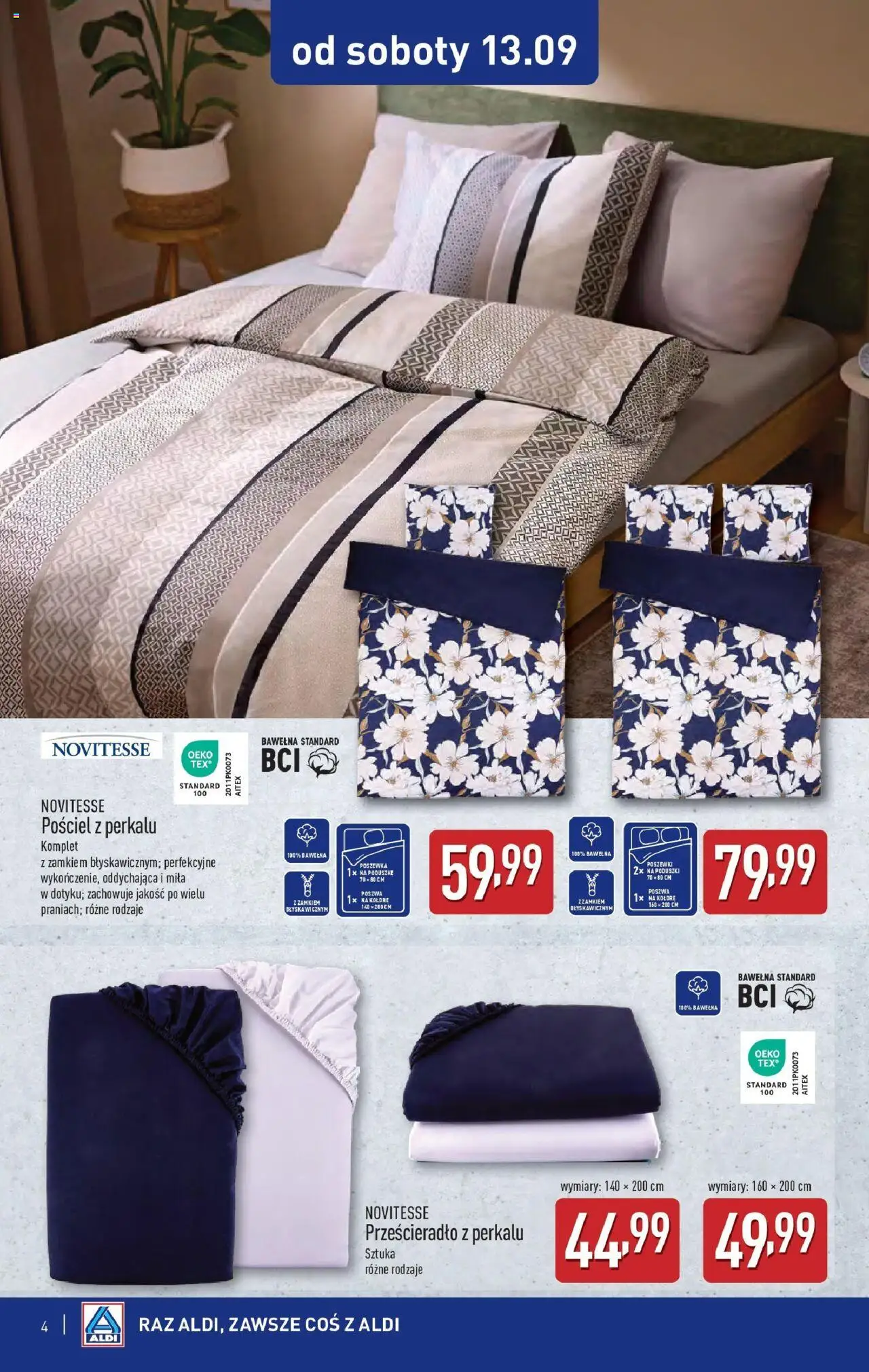 Aldi Gazetka - Od soboty od 13.09.2025 | Strona: 4 | Produkty: Pościel