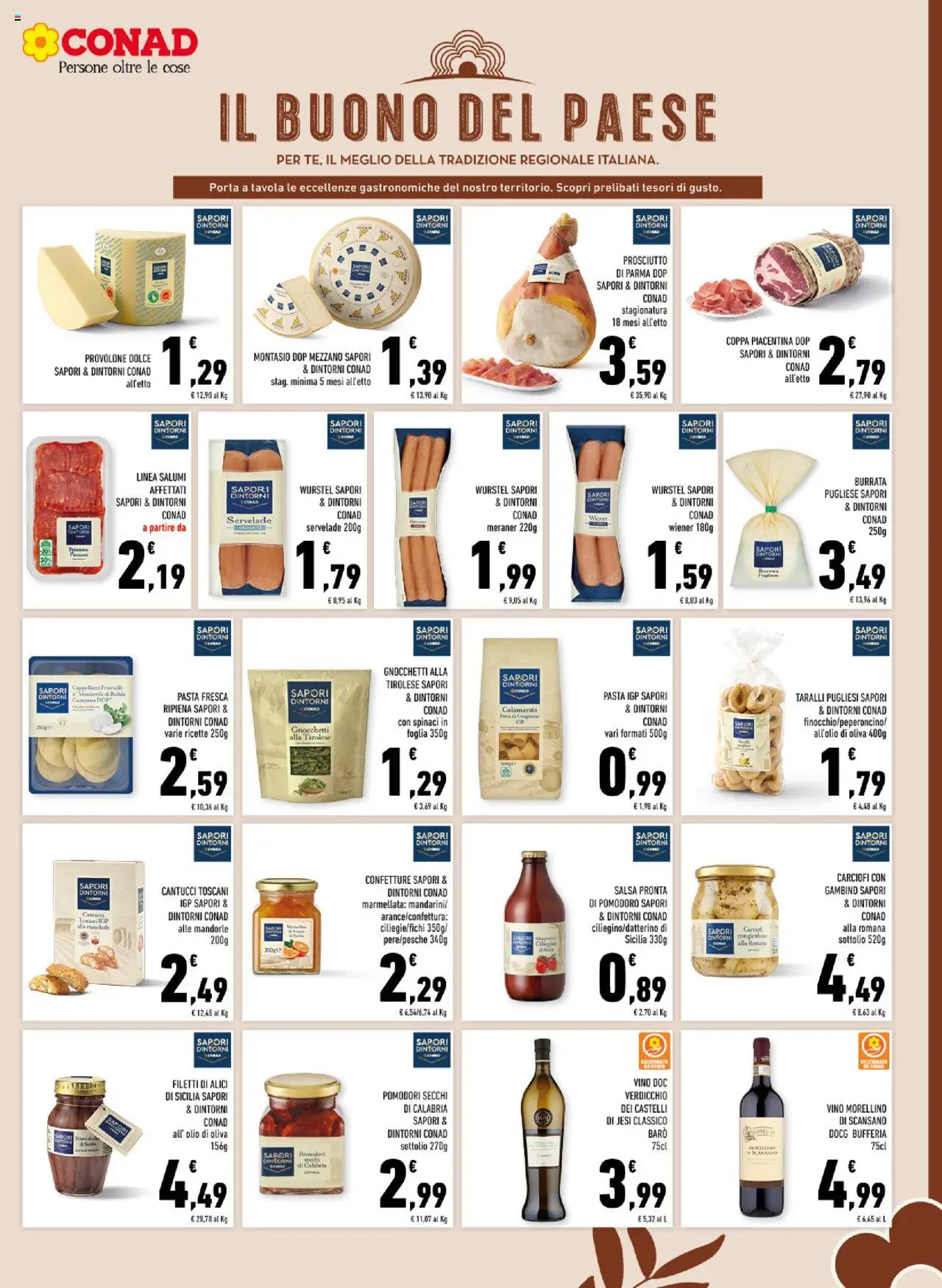 Volantino Conad del 22.10.2025 | Pagina: 7 | Prodotti: Pomodoro, Prosciutto, Pomodori secchi, Burrata