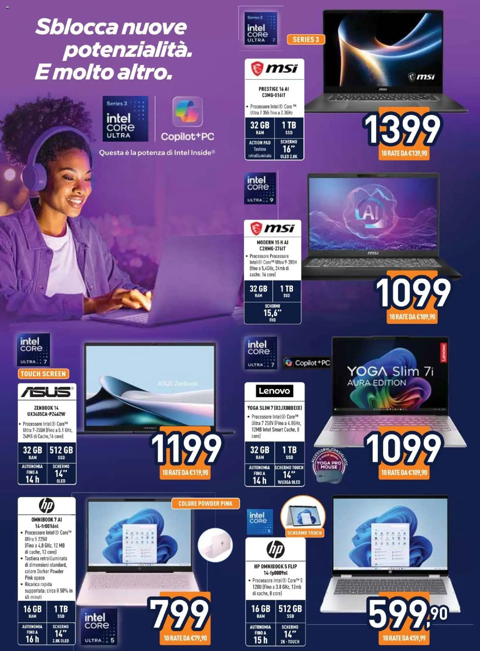 Volantino Unieuro del 27.02.2026 | Pagina: 22 | Prodotti: Schermo, Mouse, Tastiera