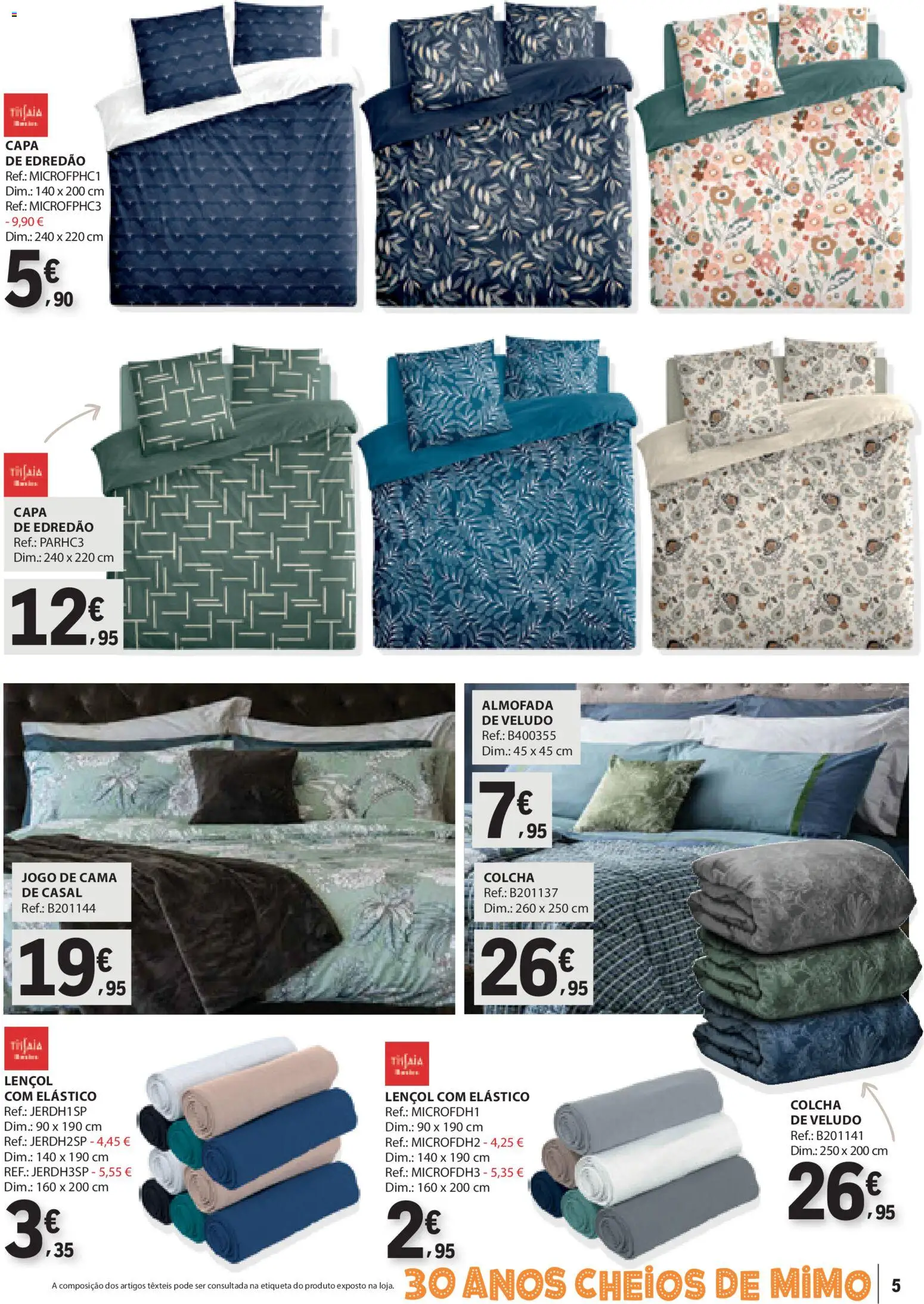 E.Leclerc Têxtil Lar e Limpeza │ válido de 30.12.2025 | Página: 5 | Produtos: Jogo de cama, Cama, Almofada, Colcha