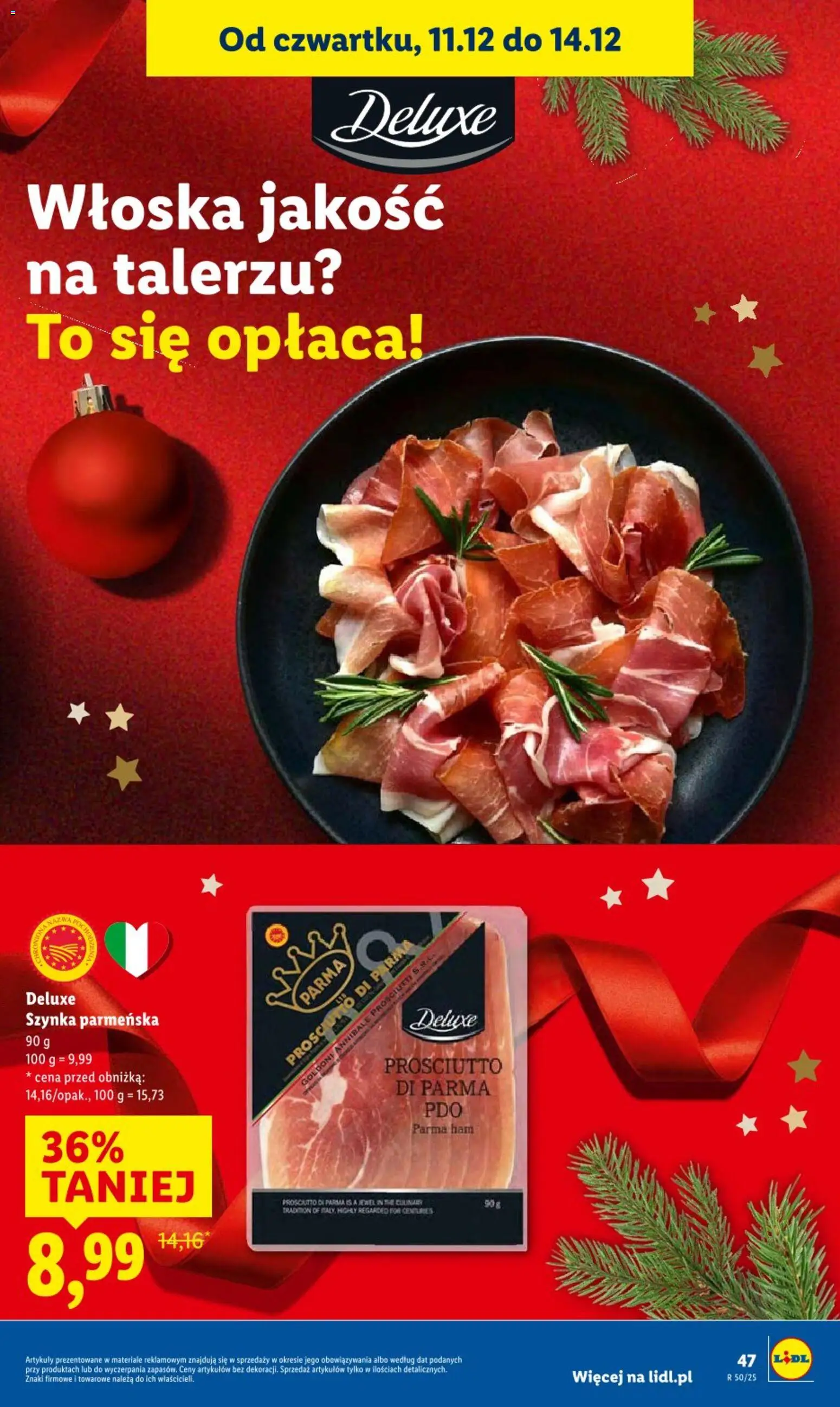 Lidl Gazetka od 11.12.2025 | Strona: 47 | Produkty: Szynka, Prosciutto