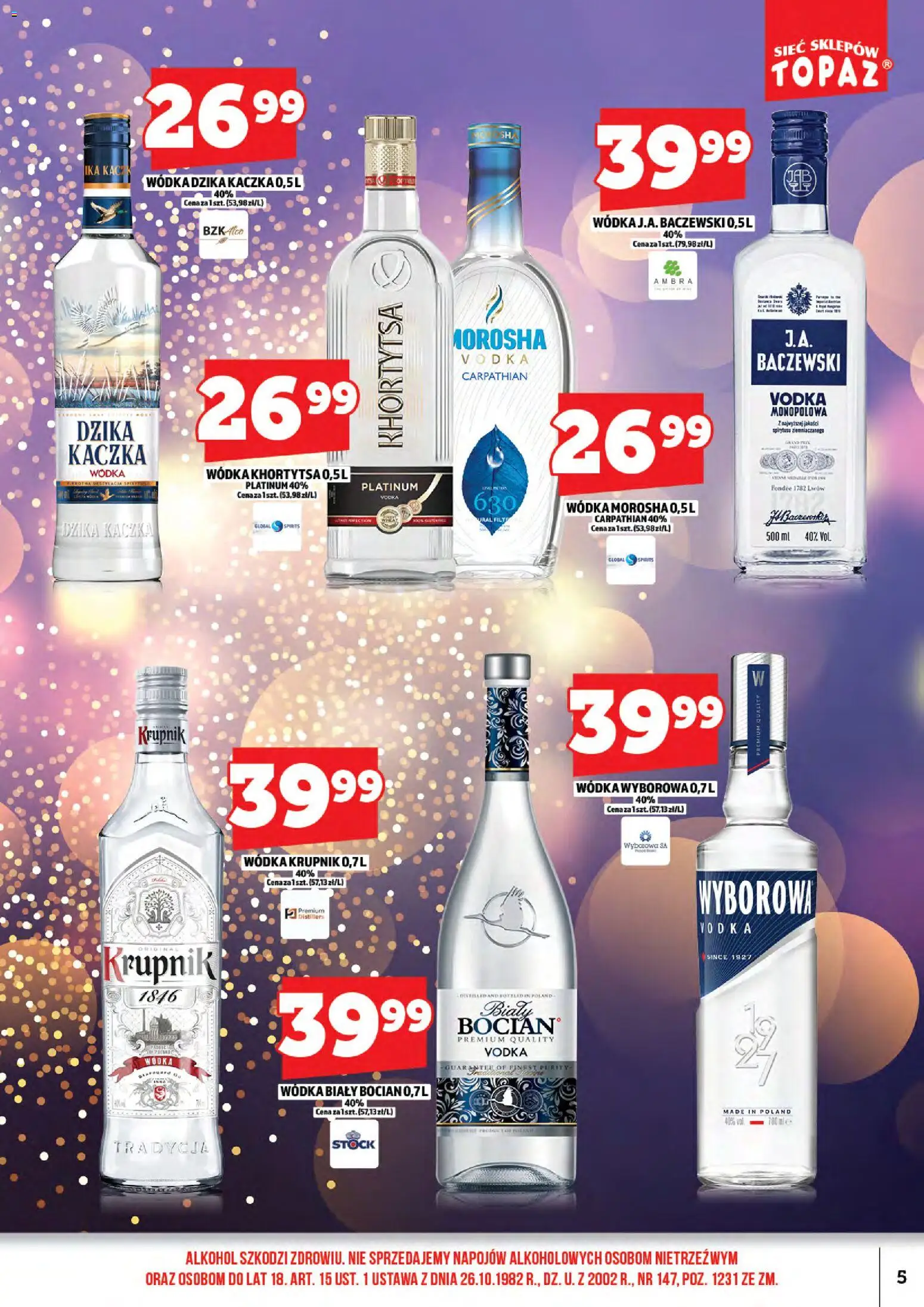 Topaz Gazetka alkoholowa od 15.12.2025 | Strona: 7 | Produkty: Wódka Dzika Kaczka, Vodka, Alkohol, Wódka