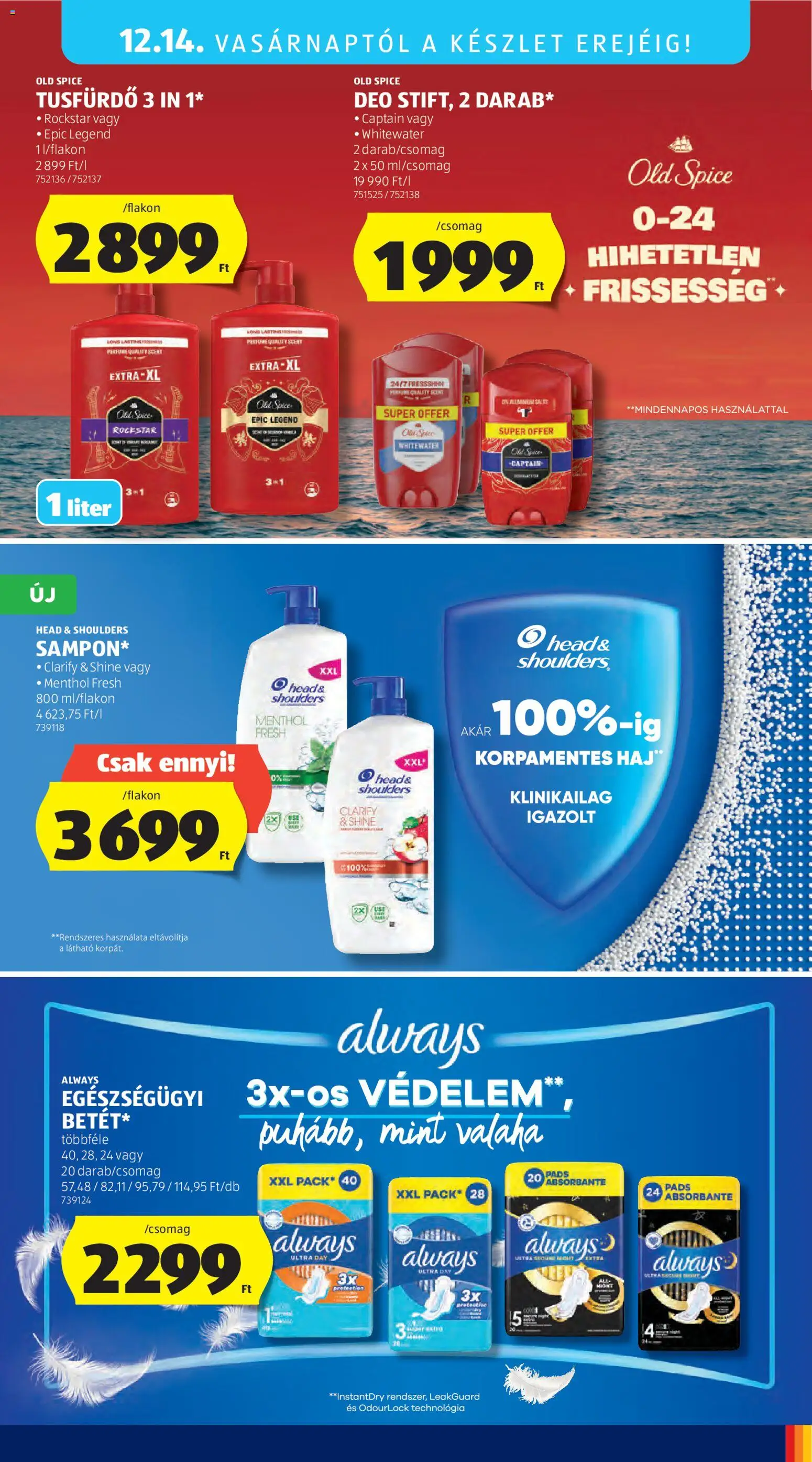 Aldi akciós ujság - amely érvényes a következő dátumtól: 11.12.2025 | Oldal: 63 | Termékek: Old spice, Tusfürdő