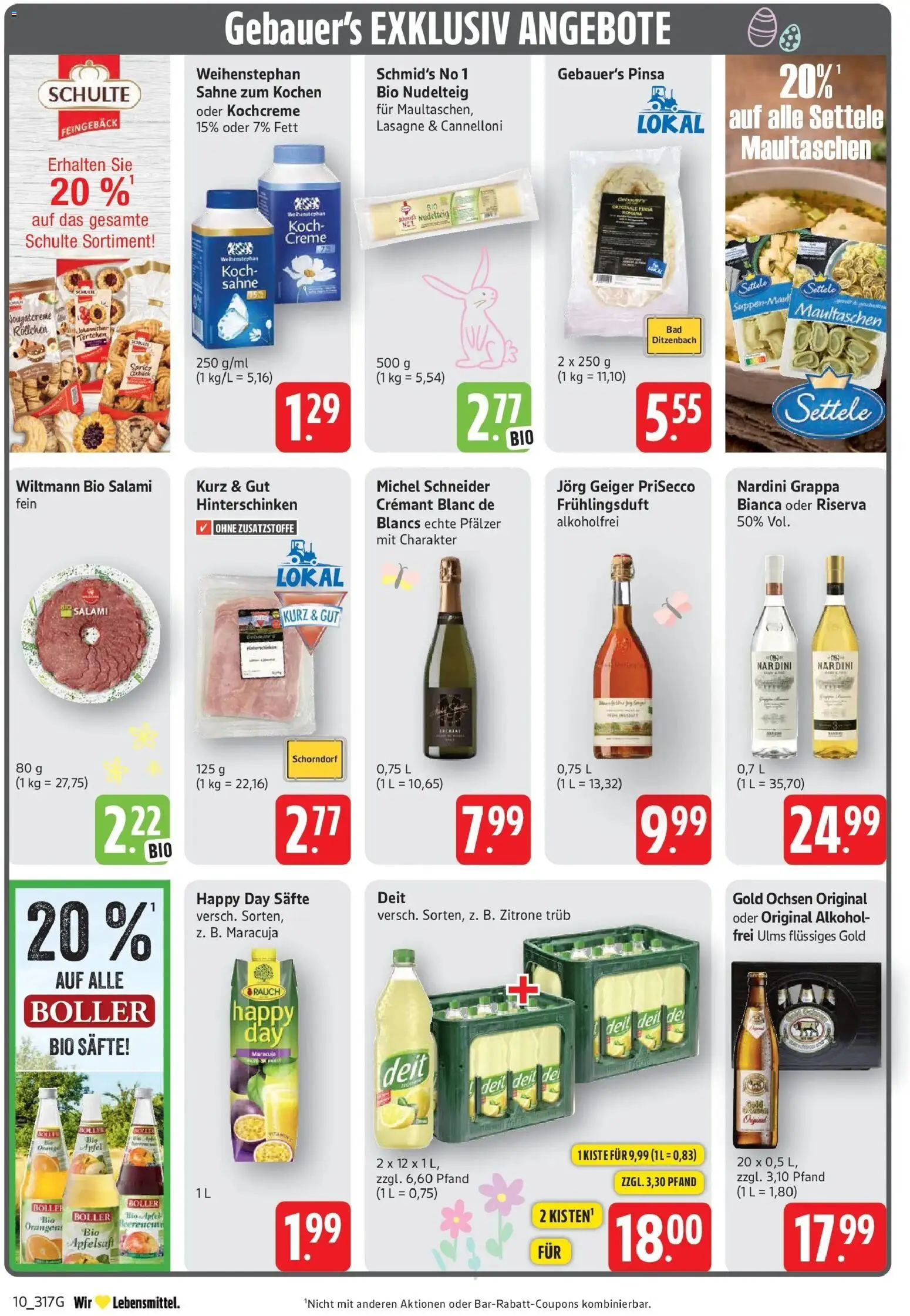 E center Prospekt Filderstadt-Bonlanden	 – gültig ab 29.03.2026 | Seite: 10 | Produkte: Apfelsaft, Creme, Zitrone, Maultaschen