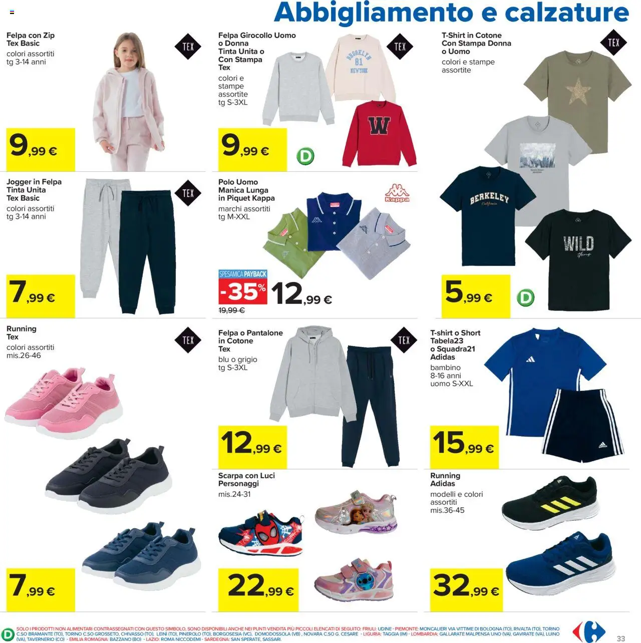 Volantino Carrefour del 21.08.2025 | Pagina: 33 | Prodotti: Felpa, Polo, Stampa