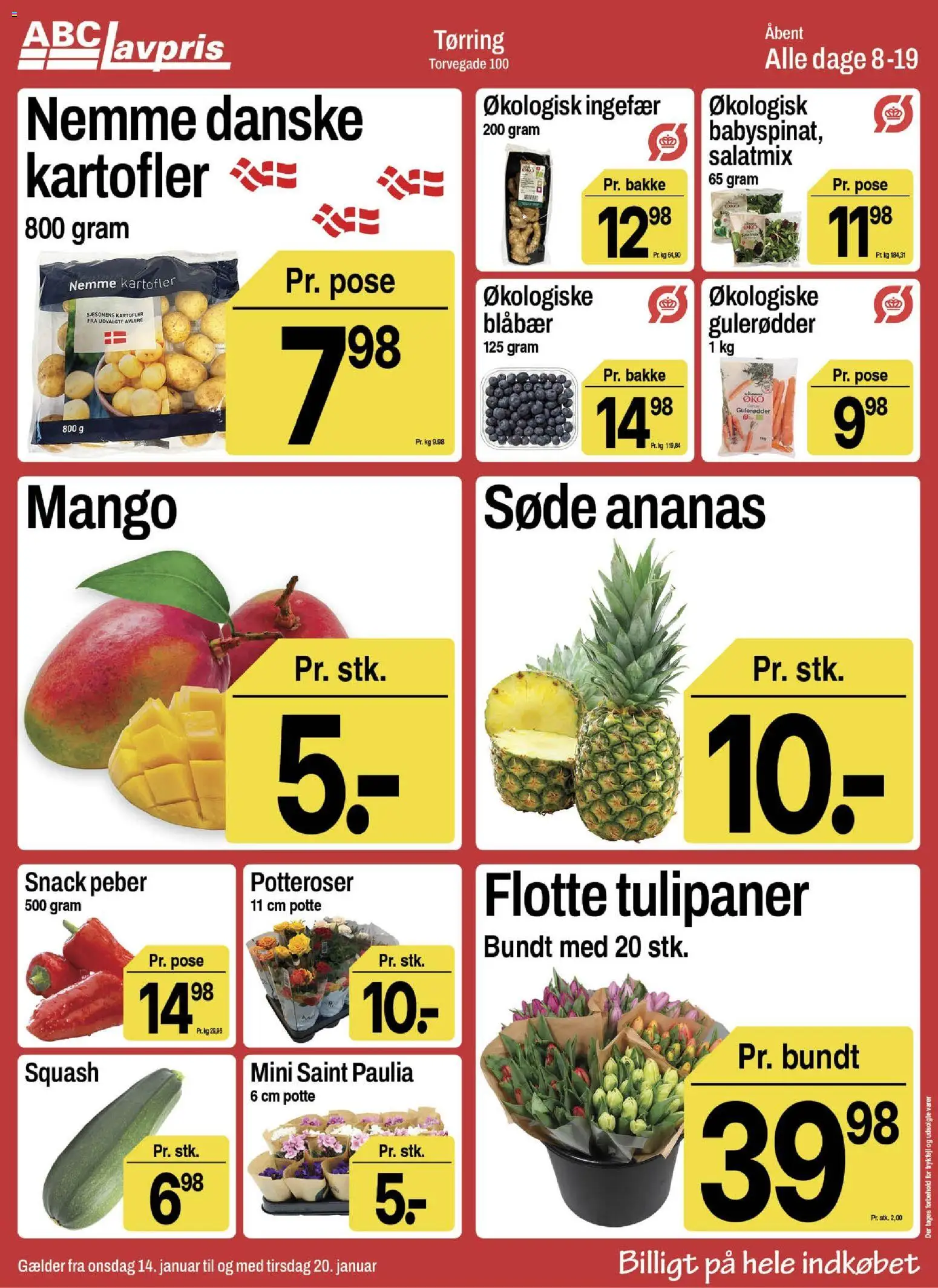 Abc Lavpris tilbudsavis – gyldig fra 14.01.2026 | Side: 3 | Produkter: Ingefær, Ananas, Squash, Kartofler