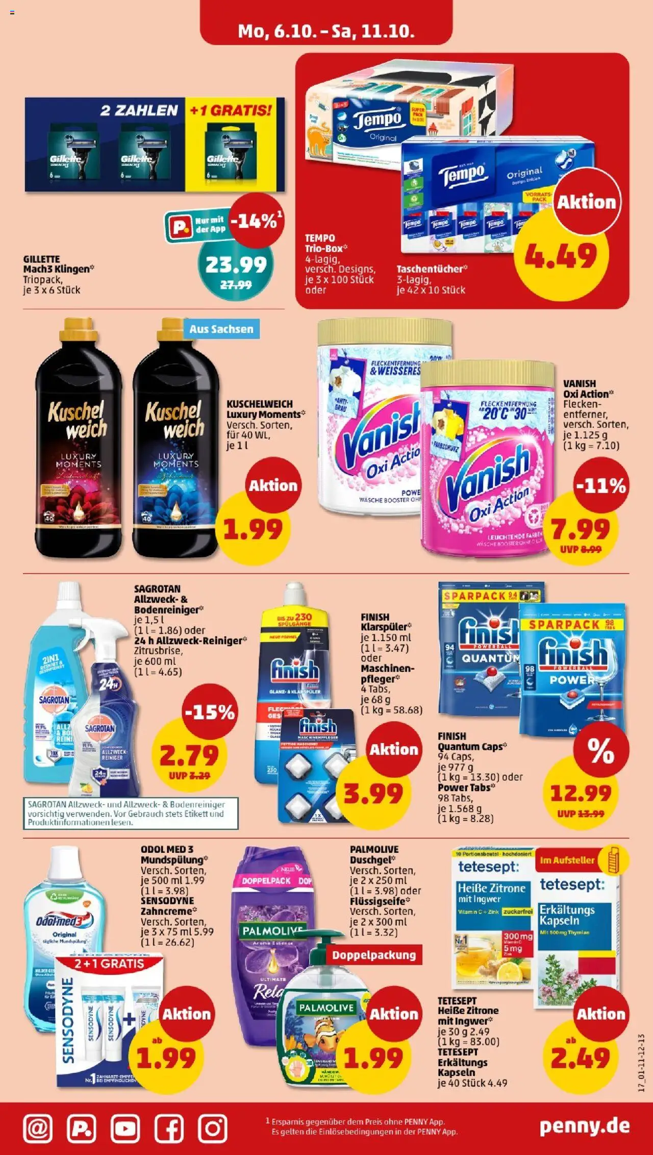 Penny - Berlin – gültig ab 06.10.2025 | Seite: 19 | Produkte: Kuschelweich, Klarspüler, Tempo, Zitrone