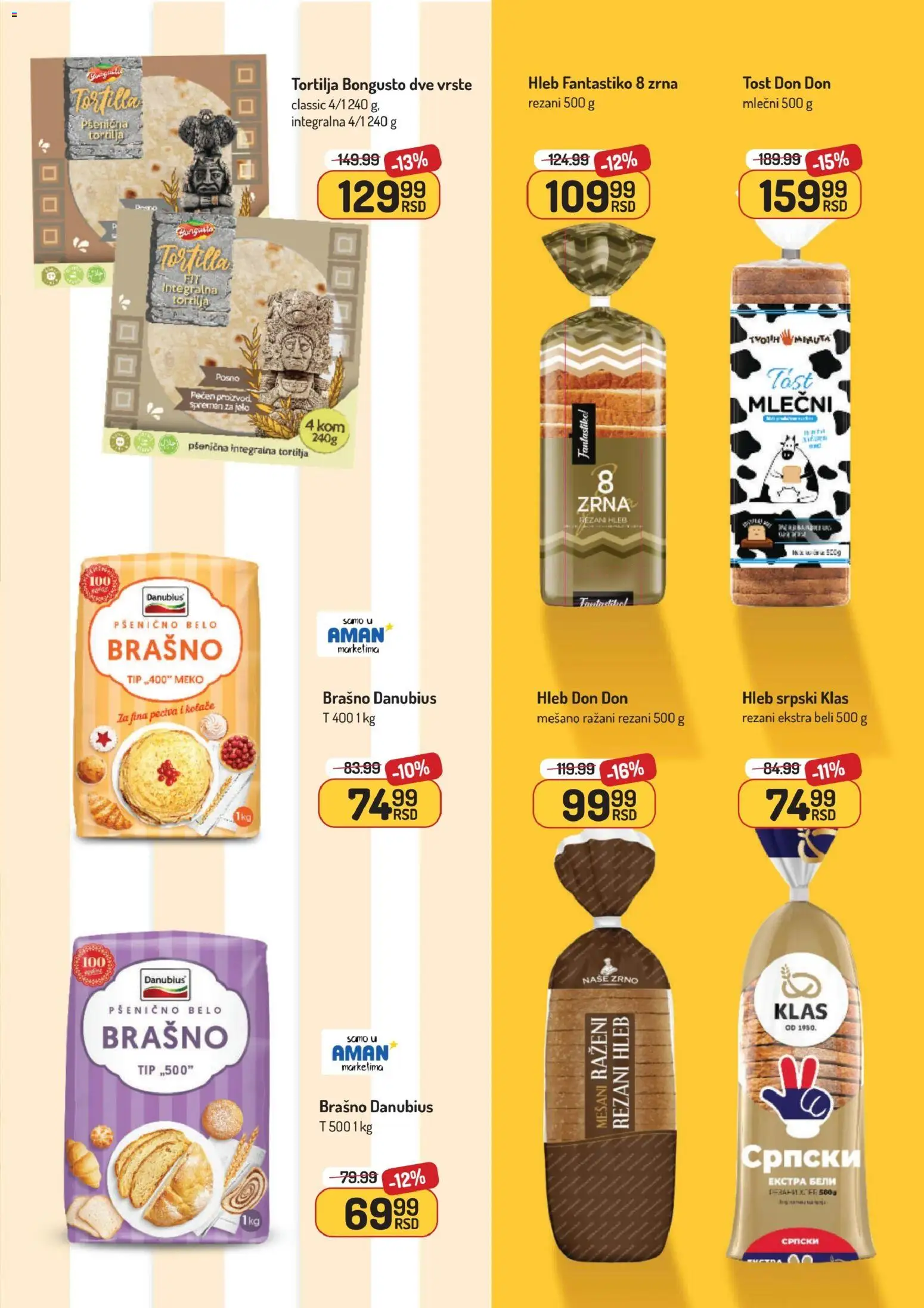 Aman katalog - važi od 05.01.2026 | Strana: 27 | Proizvode: Rezani hleb, Tortilja, Brašno, Hleb