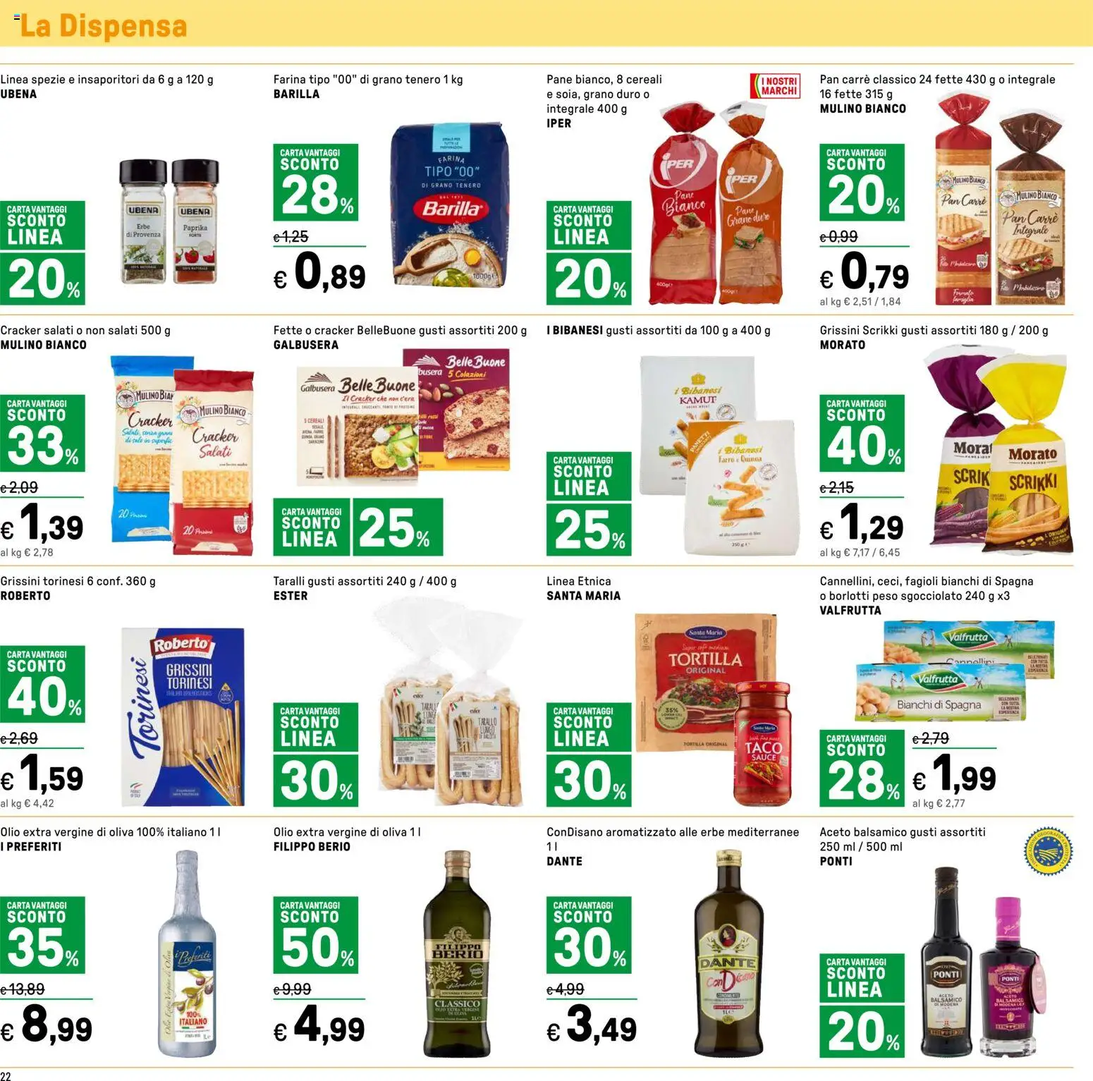 Volantino Iper del 27.03.2026 | Pagina: 22 | Prodotti: Pane, Fagioli, Olio, Grissini
