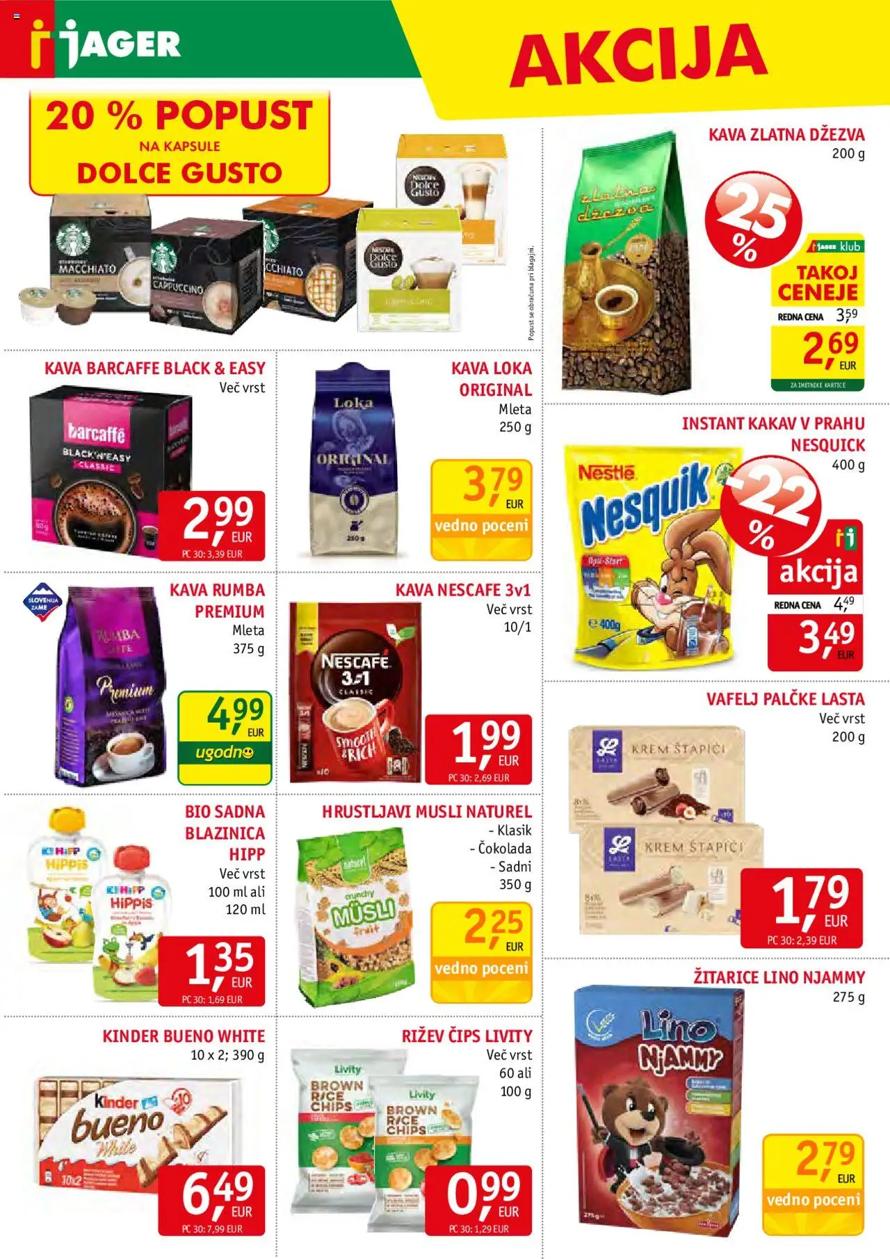 Jager katalog │ velja od 13.08.2025 | Stran: 10 | Izdelki: Kakav, Kava, Cokolada, Cips