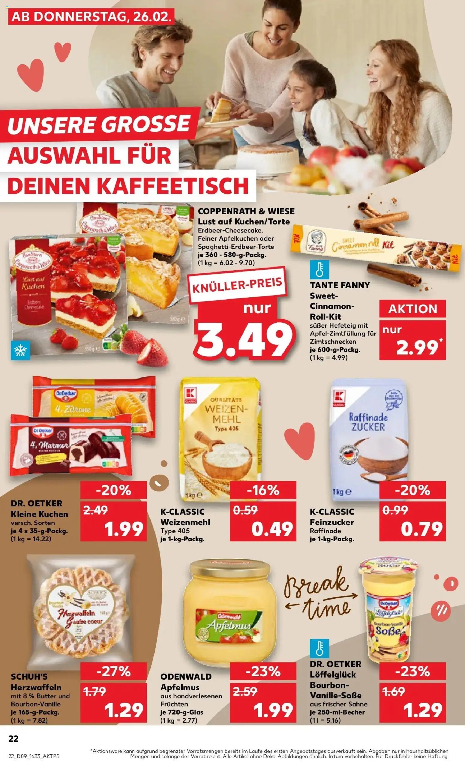 Kaufland prospekt Nagold	 – gültig ab 26.02.2026 | Seite: 22 | Produkte: Mehl, Butter, Zucker, Kuchen
