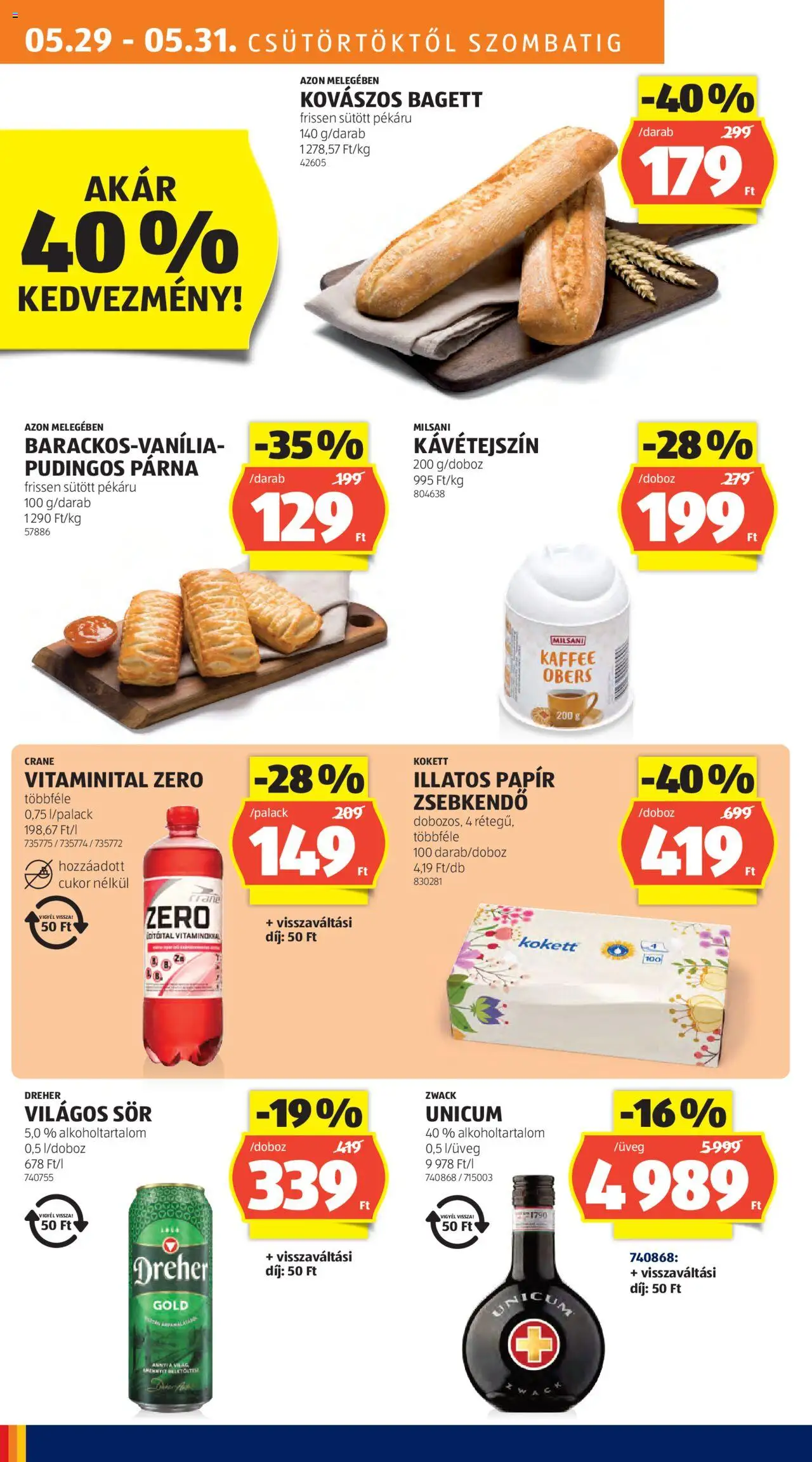 Aldi akciós ujság - amely érvényes a következő dátumtól: 29.05.2025 | Oldal: 12 | Termékek: Kávétejszín, Párna, Sör, Cukor