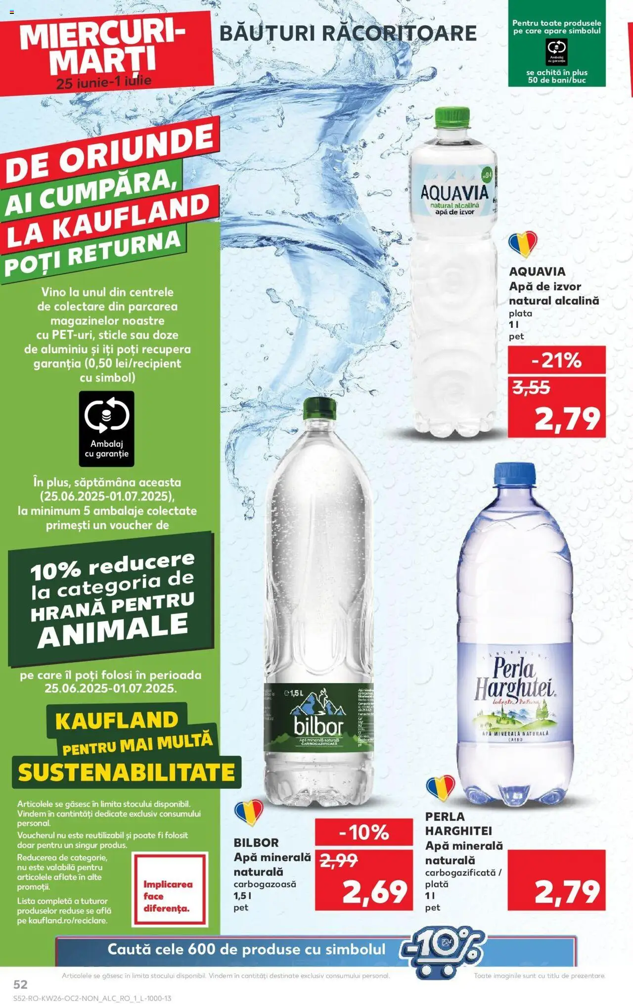 Catalog Kaufland - Bucureşti – valabil de la 25.06.2025 | Pagină: 52 | Produse: Yazı tahtası kalemi, Apă