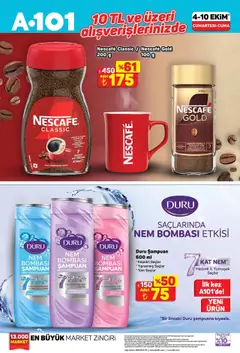 04.10.2025 tarihinden itibaren geçerli olan A101 kataloğu önizlemesi | Sayfa: 5 | Ürünler: Şampuan, Kahve