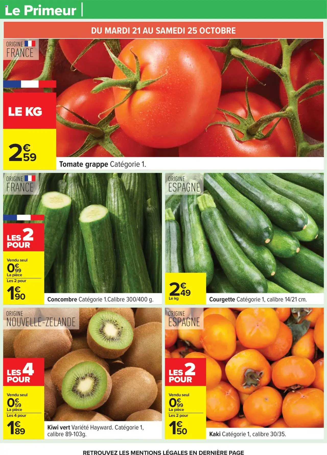 {H1} | Page: 28 | Produits: Courgette, Kaki, Kiwi vert, Kiwi