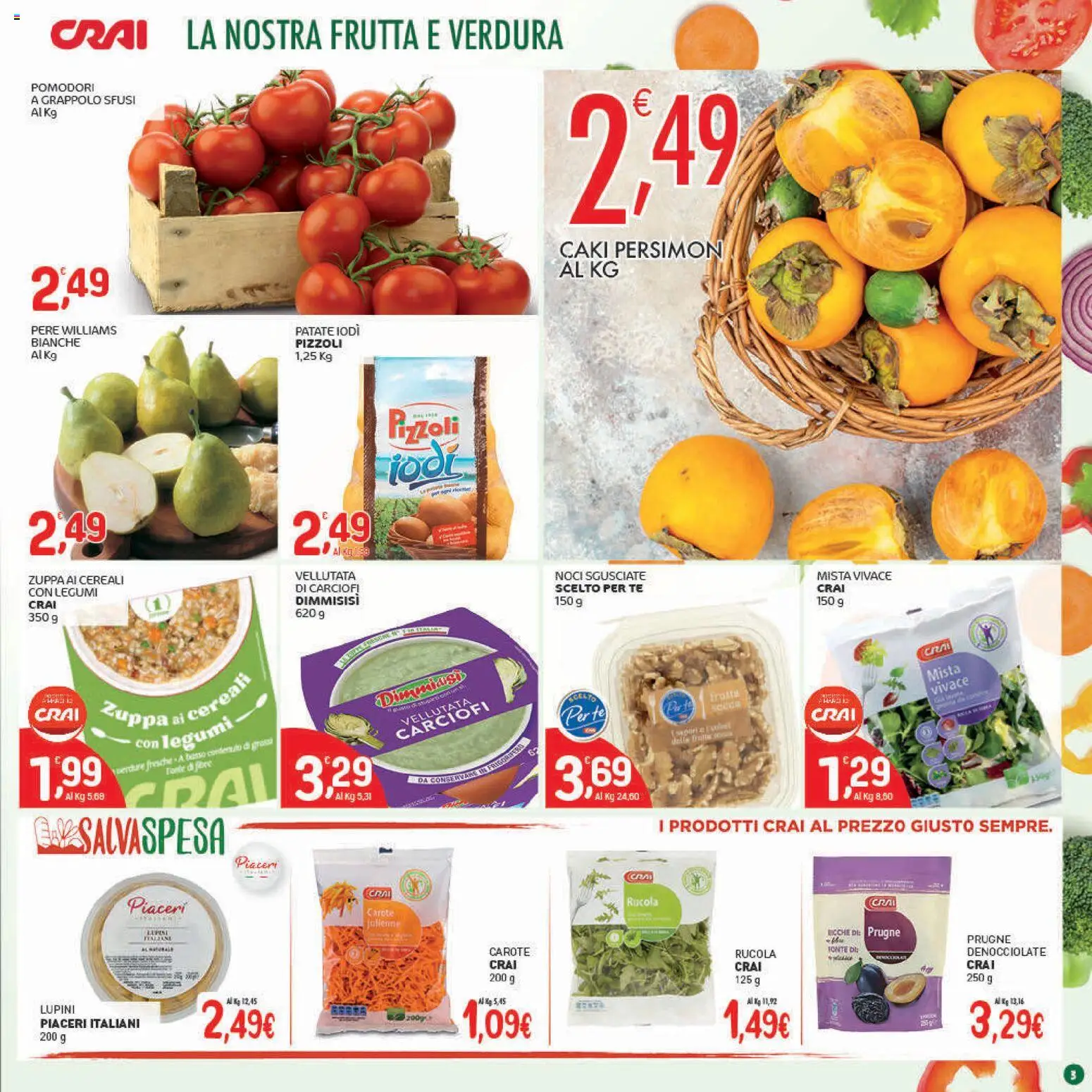 Volantino CRAI del 13.11.2025 | Pagina: 3 | Prodotti: Rucola, Cereali, Patate, Carote