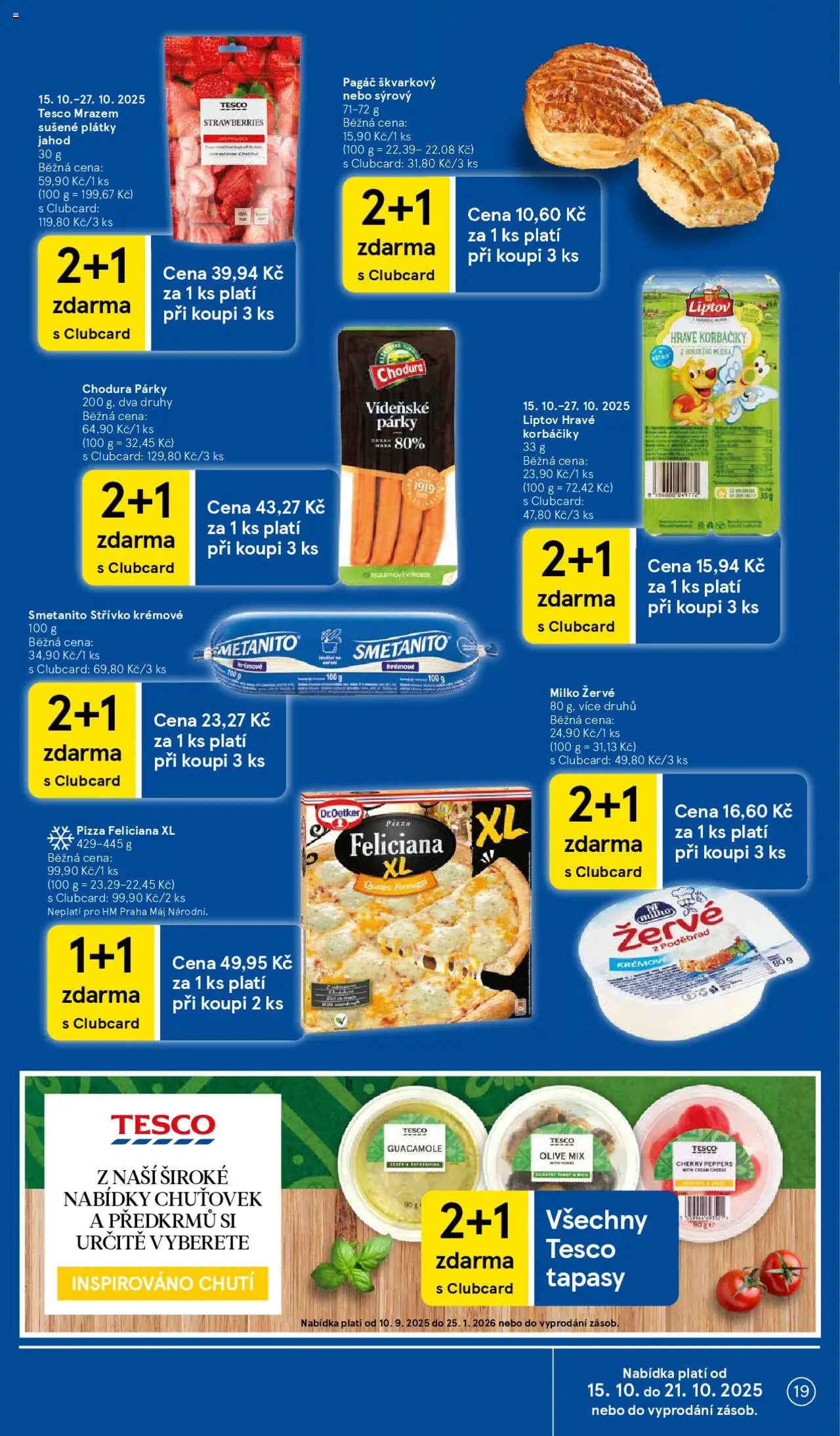 Tesco leták - Hypermarket od 15.10.2025 | Strana: 19 | Produkty: Párky, Žervé, Cream cheese, Guacamole
