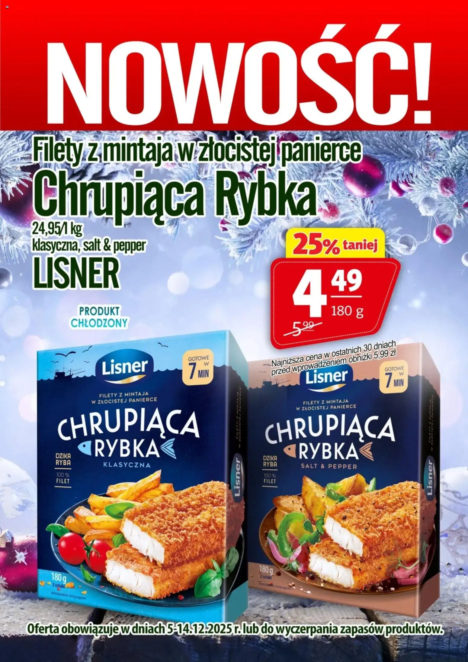 Prim Market Promocja - Chrupiąca Rybka Lisner od 05.12.2025 | Strona: 1 | Produkty: Ryba