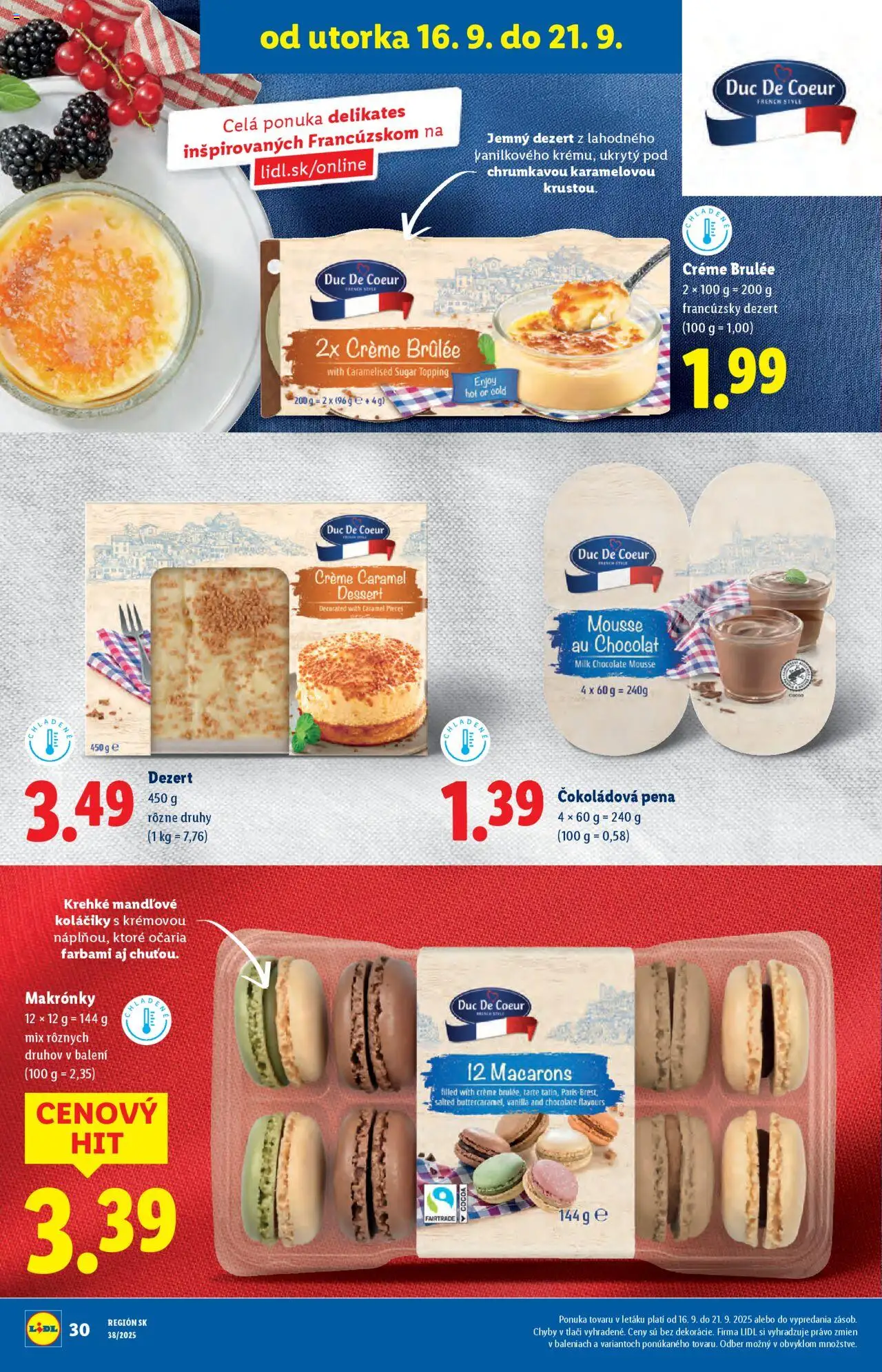 Nové Lidl akcie – leták je platný od 16.09.2025 | Strana: 32 | Produkty: Makronky