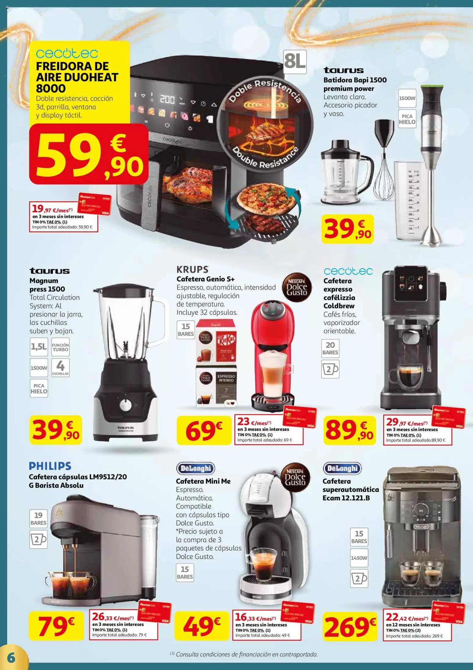 Alcampo - Regalos 2 HP catalan  │ válido desde el 18.12.2025 | Página: 6 | Productos: Ηλεκτρονικα ειδη, Cafetera, Batidora, Freidora