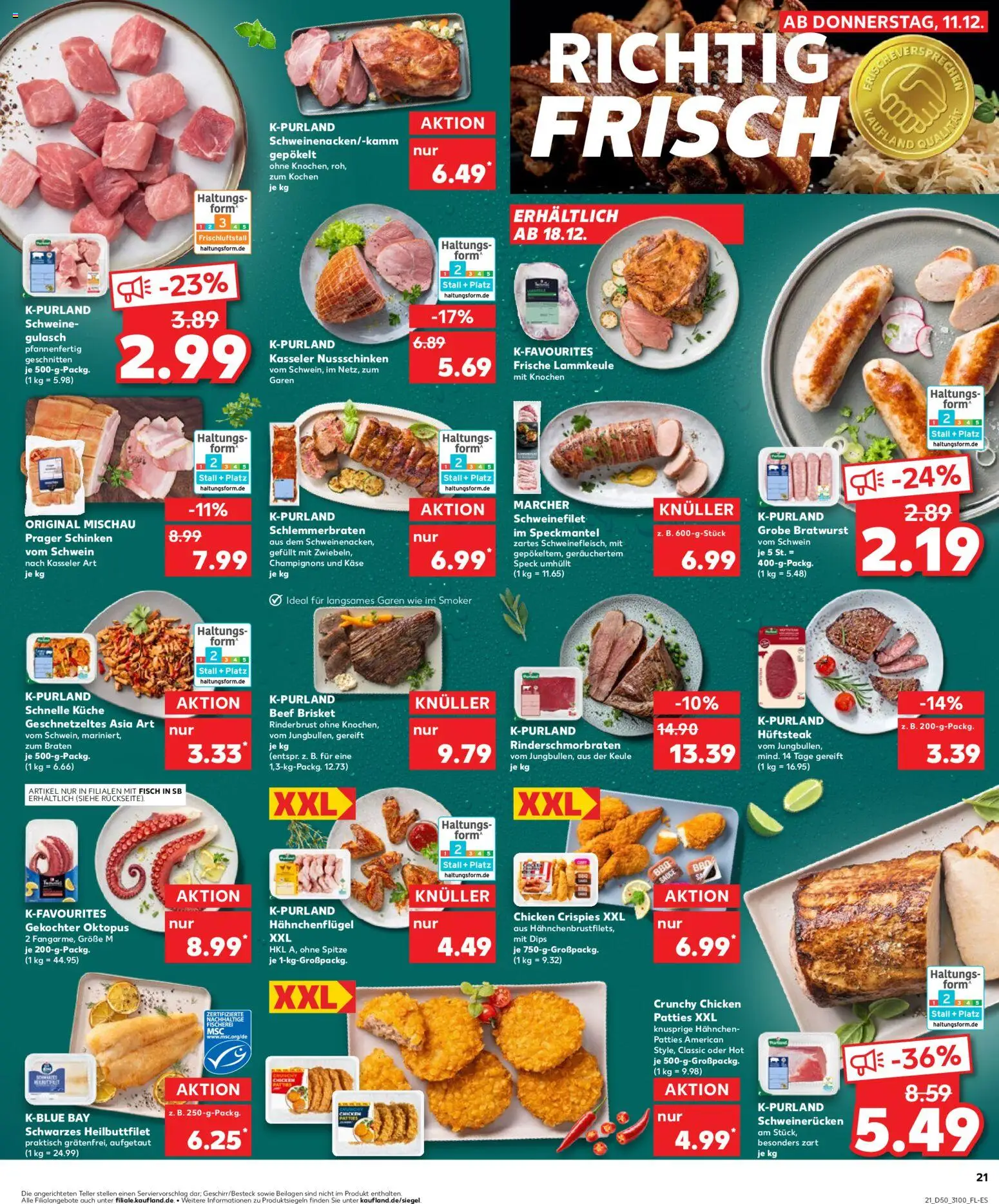 Kaufland prospekt Leipzig	 – gültig ab 14.12.2025 | Seite: 21 | Produkte: Schweinegulasch, Käse, Schweinefilet, Champignons