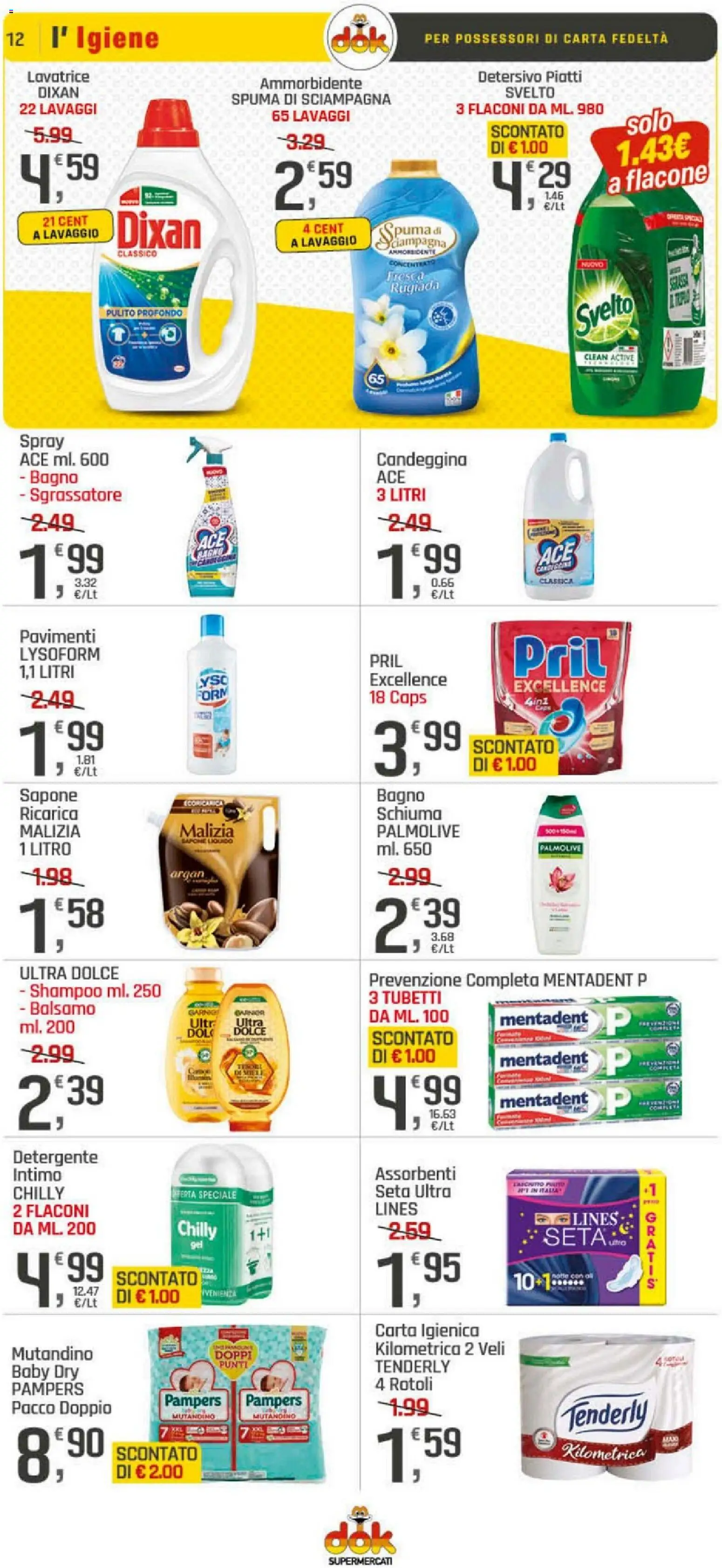 Volantino DOK del 20.11.2025 | Pagina: 12 | Prodotti: Sapone, Detergente intimo, Detergente, Lavatrice