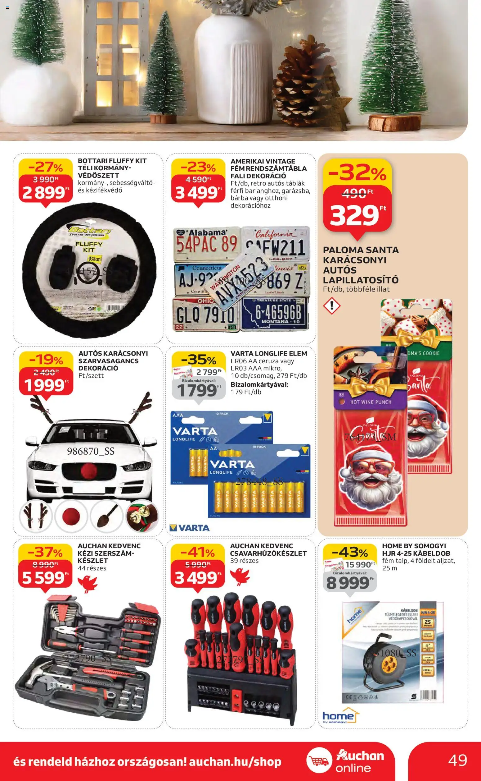 Auchan akciós ujság - amely érvényes a következő dátumtól: 30.10.2025 | Oldal: 49 | Termékek: Dekoráció