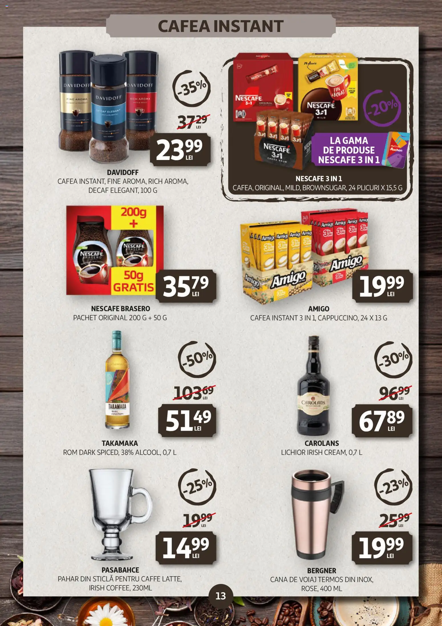 Noul catalog Auchan – valabil de la 14.01.2026 | Pagină: 13 | Produse: Termos, Lichior, Cafea, Rom