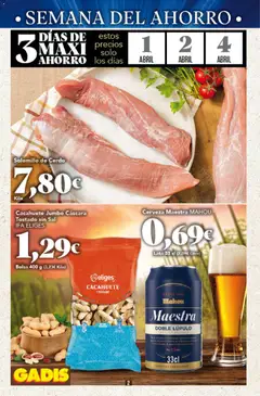 Vista previa Gadis folleto válido desde el 01.04.2026 | Página: 2 | Productos: Solomillo de cerdo, Cerveza, Cerdo, Bolsa