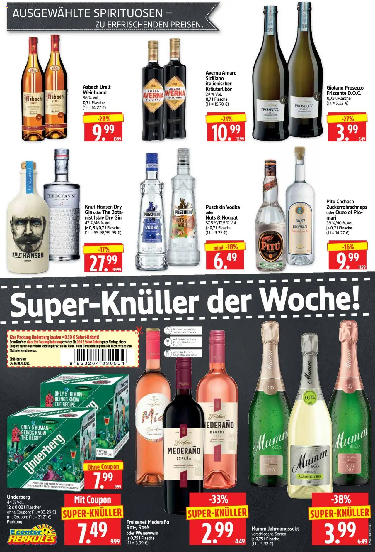 HERKULES Prospekt 	 – gültig ab 06.10.2025 | Seite: 18 | Produkte: Rotwein, Freixenet mederano, Paprika, Gin
