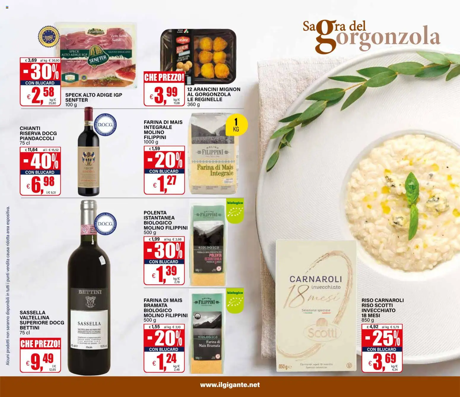 Volantino Il Gigante del 24.11.2025 | Pagina: 29 | Prodotti: Speck, Riso, Farina, Gorgonzola