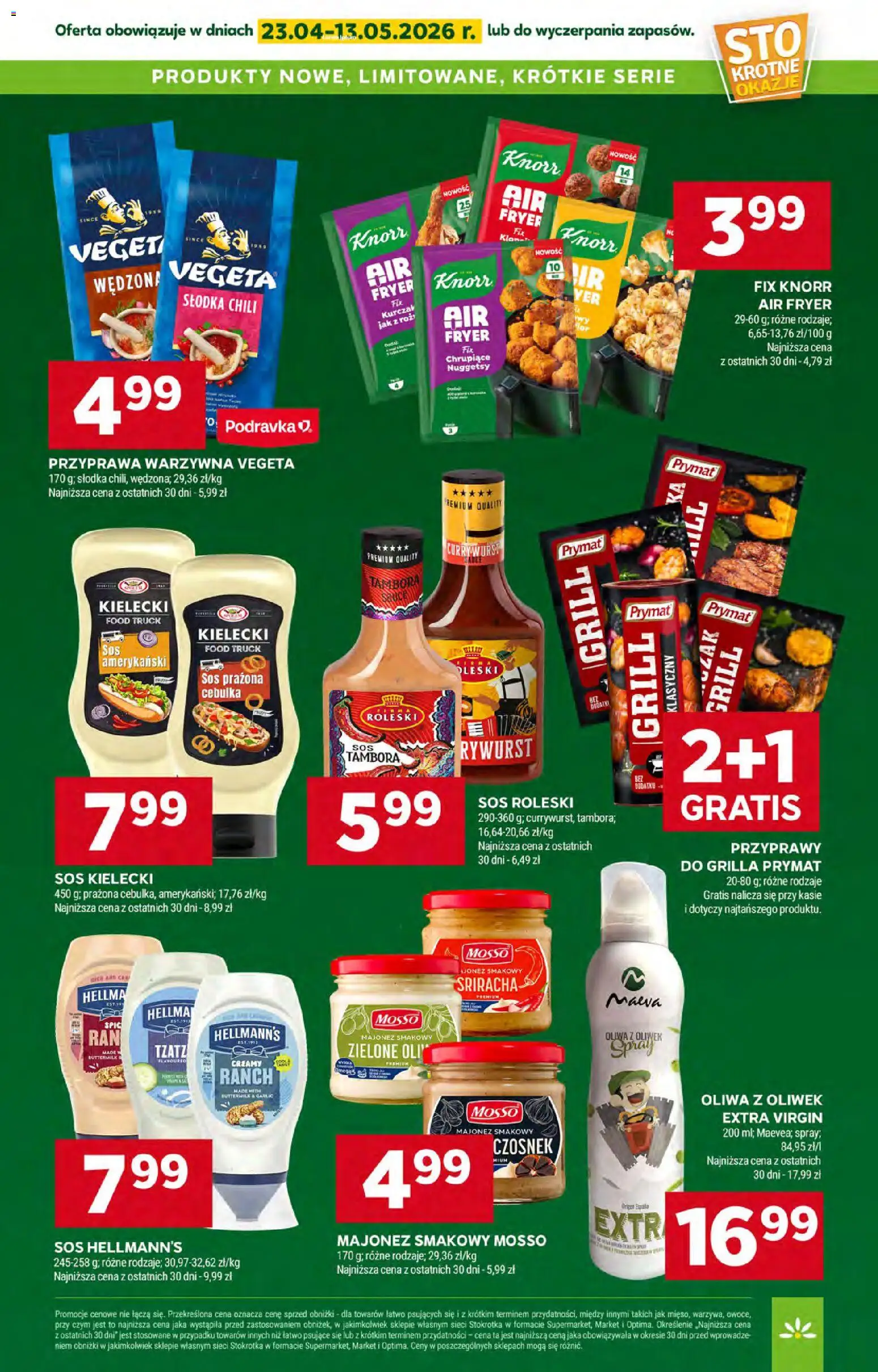 Stokrotka gazetka od 23.04.2026 | Strona: 36 | Produkty: Oliwa z oliwek, Stokrotka, Sriracha, Majonez