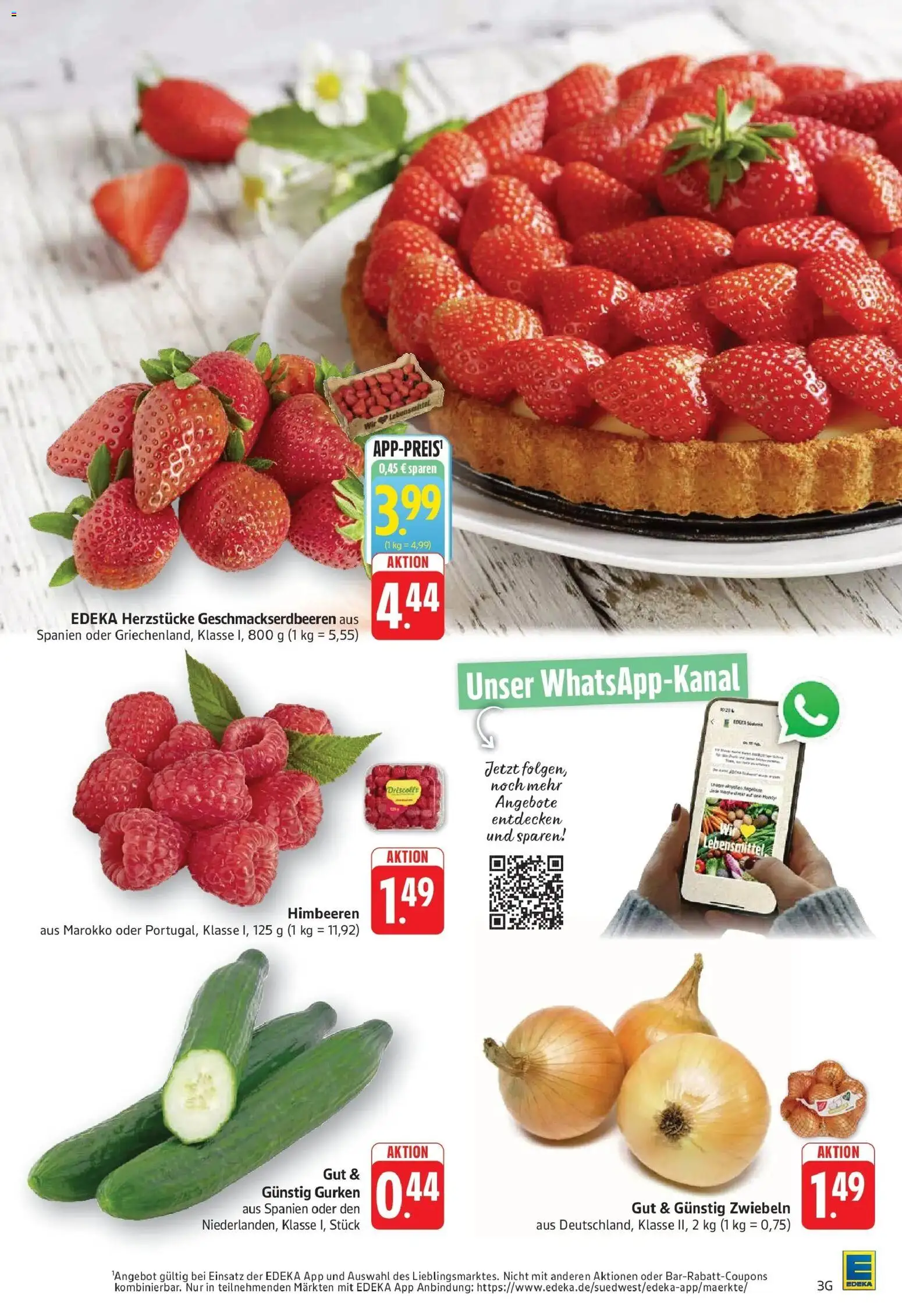 Edeka prospekt Göppingen	 – gültig ab 12.04.2026 | Seite: 3 | Produkte: Himbeeren, Zwiebeln, Gurken
