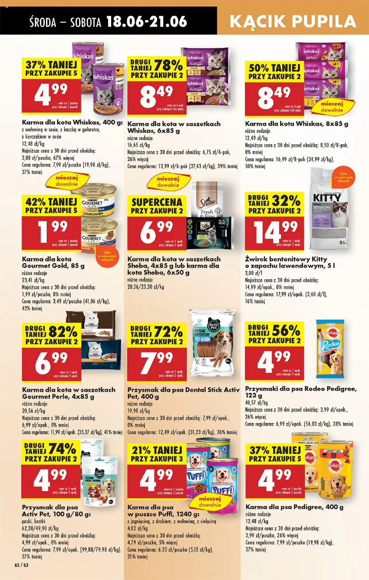Biedronka gazetka - Oferta W tym tygodniu od 18.06.2025 | Strona: 68 | Produkty: Kaczka, Karma dla kota, Przysmaki dla psa, Karma dla psa w puszce
