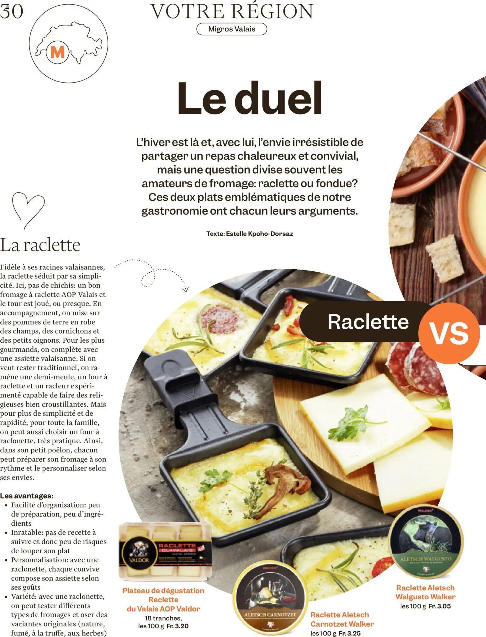Migros Magazin FR – gültig ab 12.01.2026 | Seite: 30 | Produkte: Raclette, Fondue