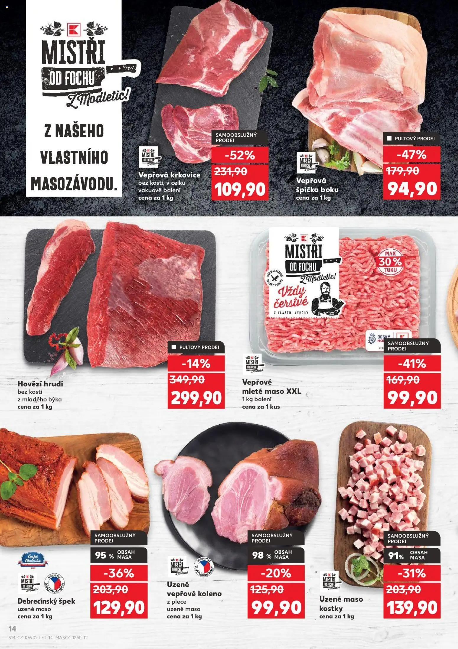 Kaufland leták - Kolín od 02.01.2026 | Strana: 14 | Produkty: Uzené maso, Hovězí, Mleté maso, Maso