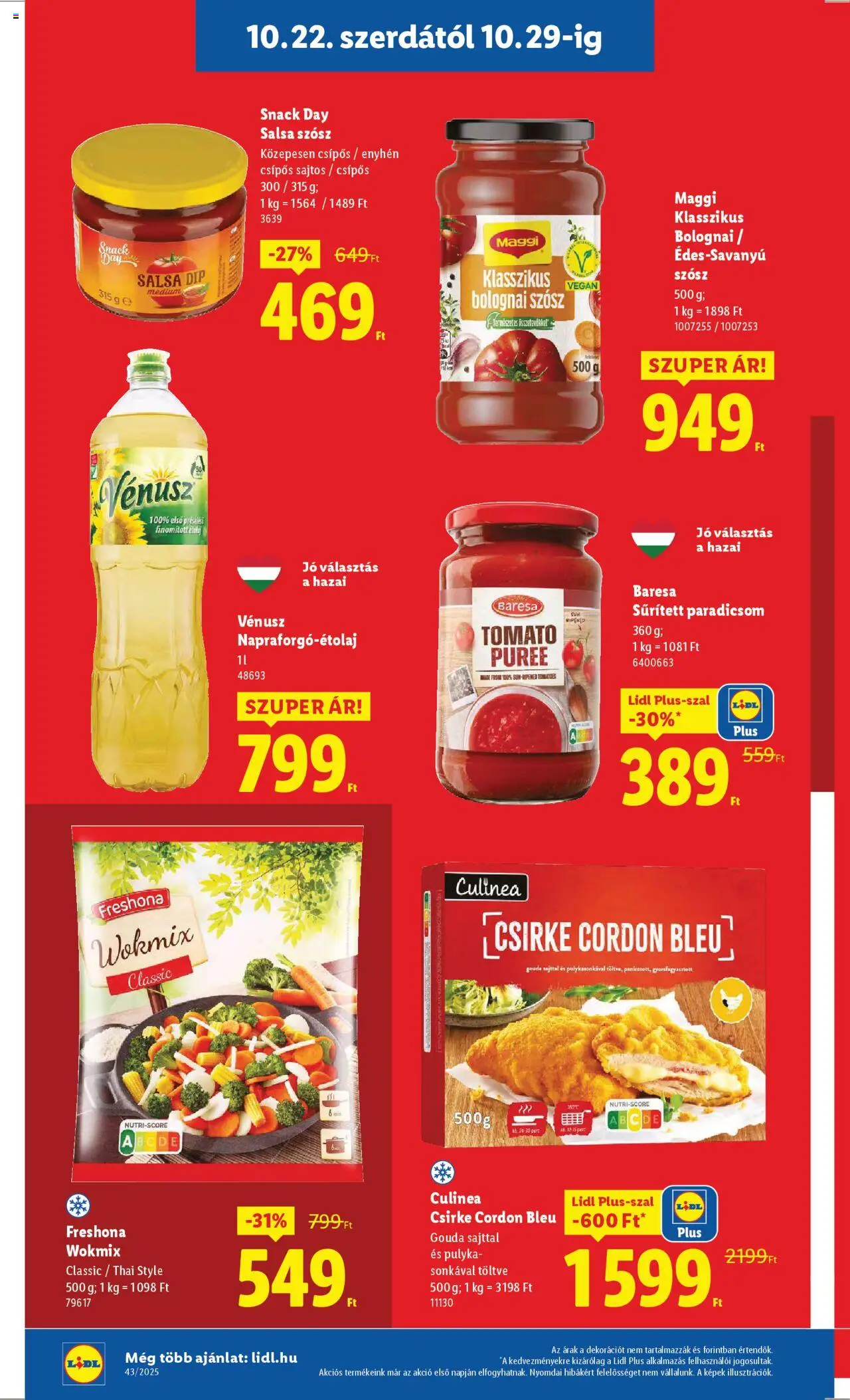 Lidl akciós ujság - amely érvényes a következő dátumtól: 22.10.2025 | Oldal: 12 | Termékek: Sűrített paradicsom, Bolognai szósz, Paradicsom, Szósz