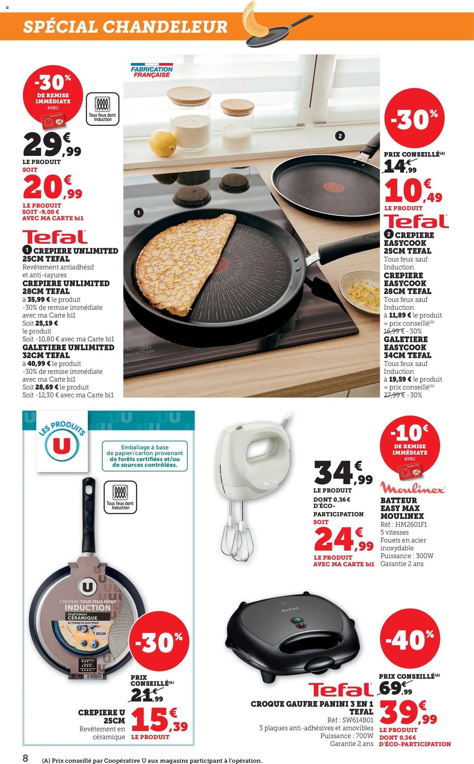 {H1} | Page: 8 | Produits: Panini, Base, Crêpière, Tefal