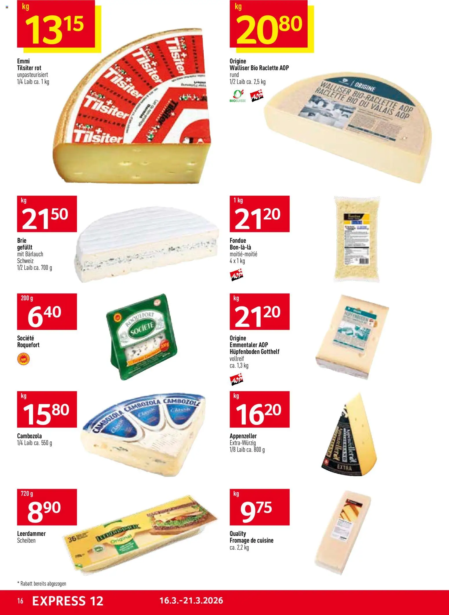 Prodega aktionen – gültig ab 16.03.2026 | Seite: 16 | Produkte: Raclette, Fondue