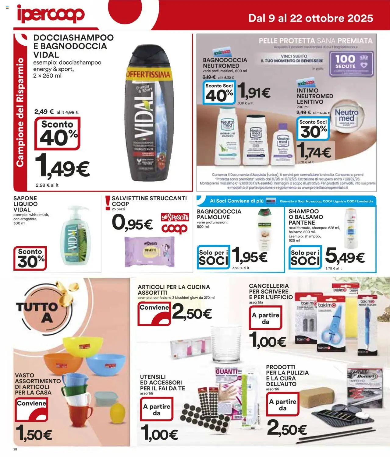 Volantino Ipercoop del 09.10.2025 | Pagina: 28 | Prodotti: Balsamo, Sapone, Tè, Intimo