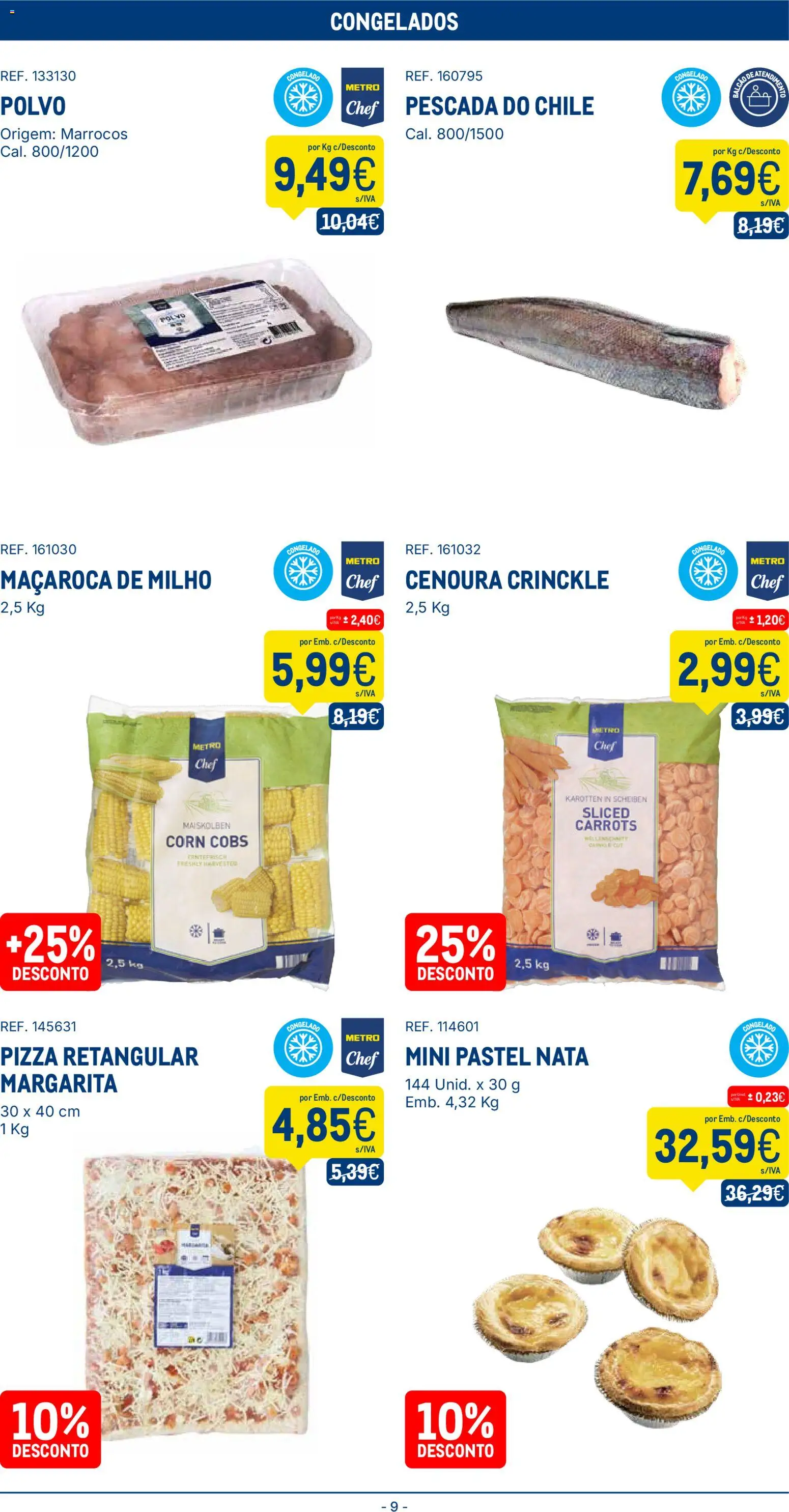 Makro folheto │ válido de 03.02.2026 | Página: 9 | Produtos: Pescada, Nata, Cenoura, Milho